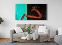 Desolation Oil Painting on Canvas, Surrealist Style, 70x155 cm