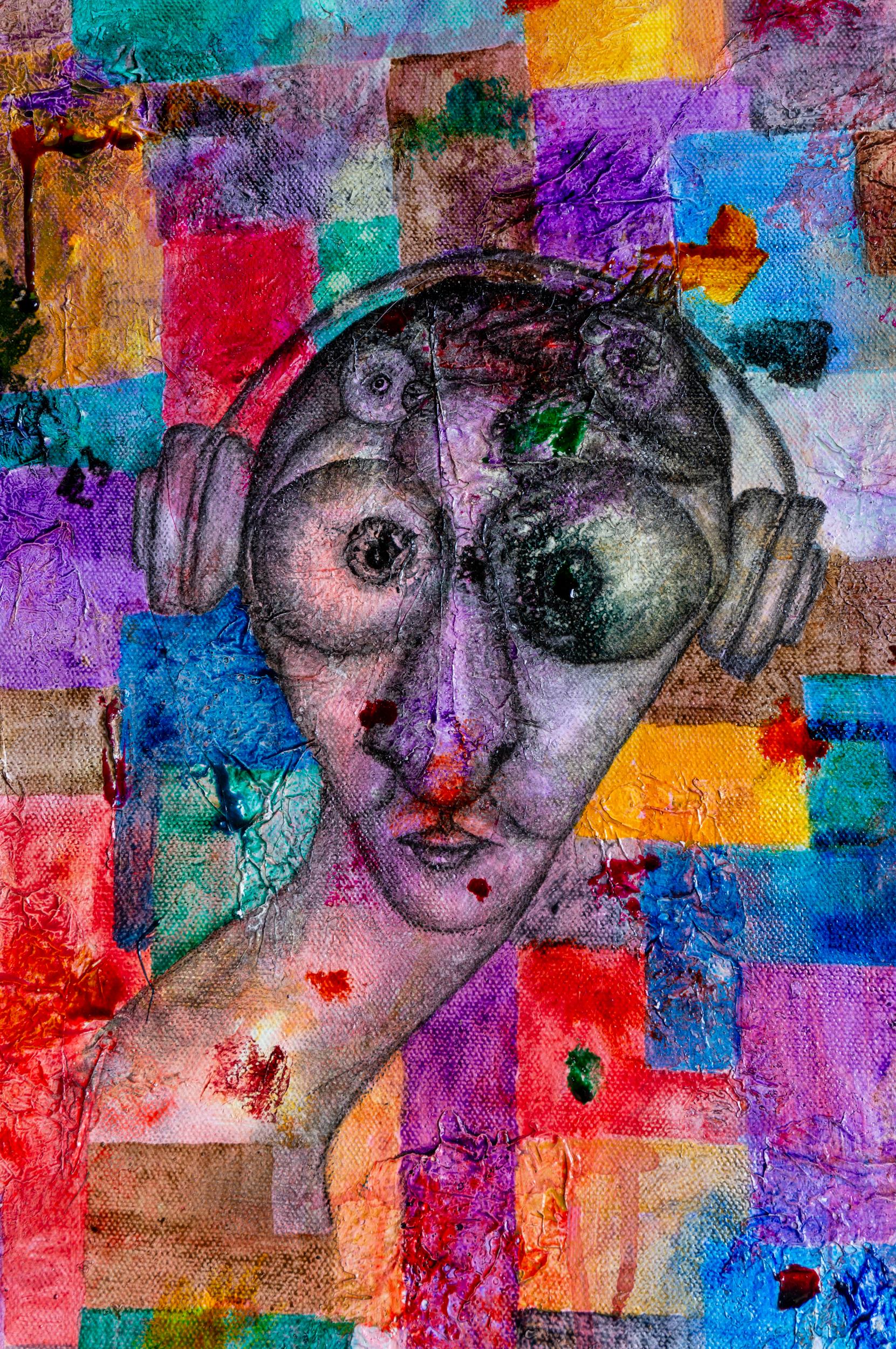 Entropy, olio su tela figurativo e astratto - Painting di Luis Alexander Rodríguez (Ie-Xiua)