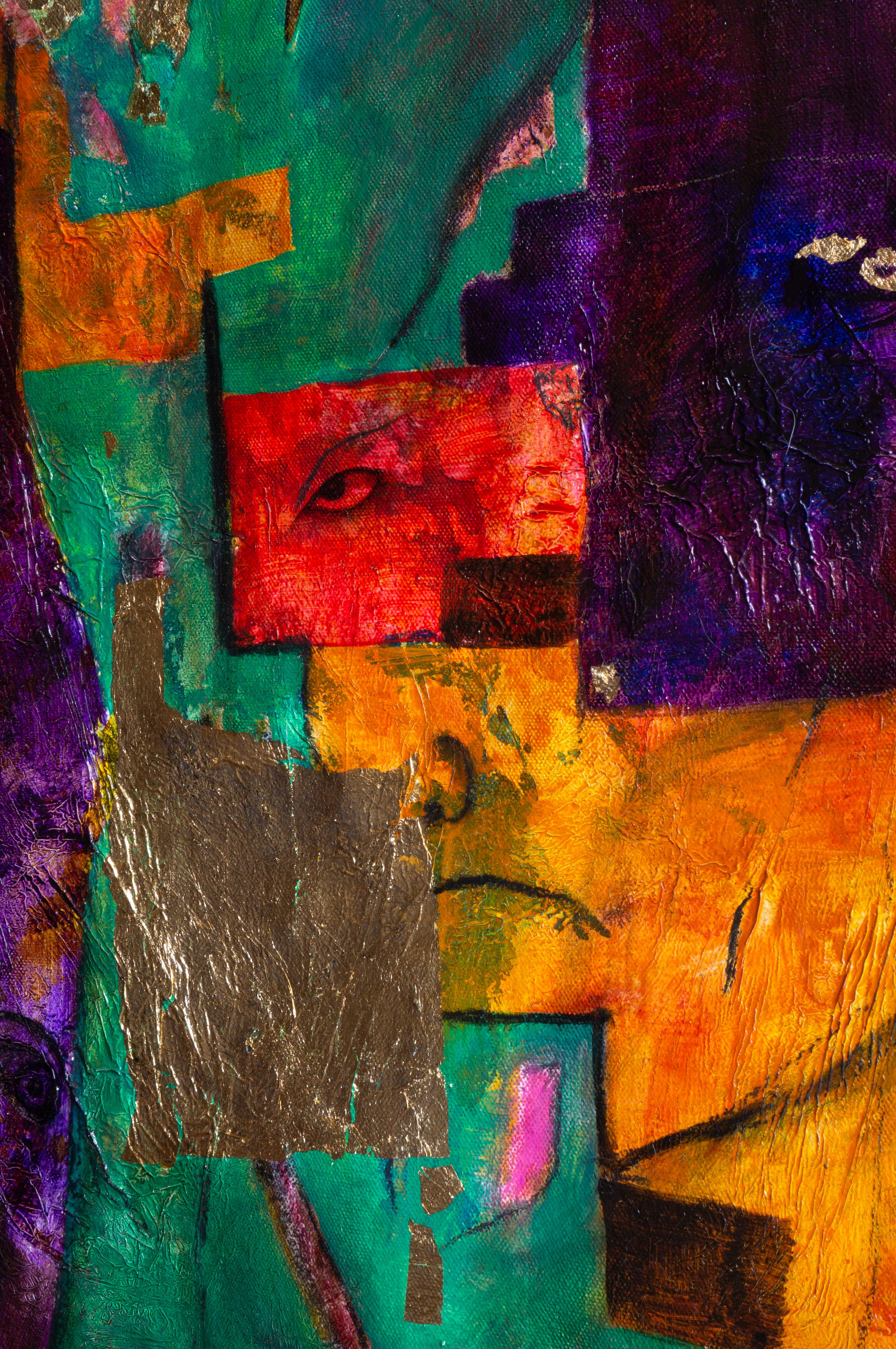 Peinture abstraite sans titre technique mixte avec textures, 2022 1