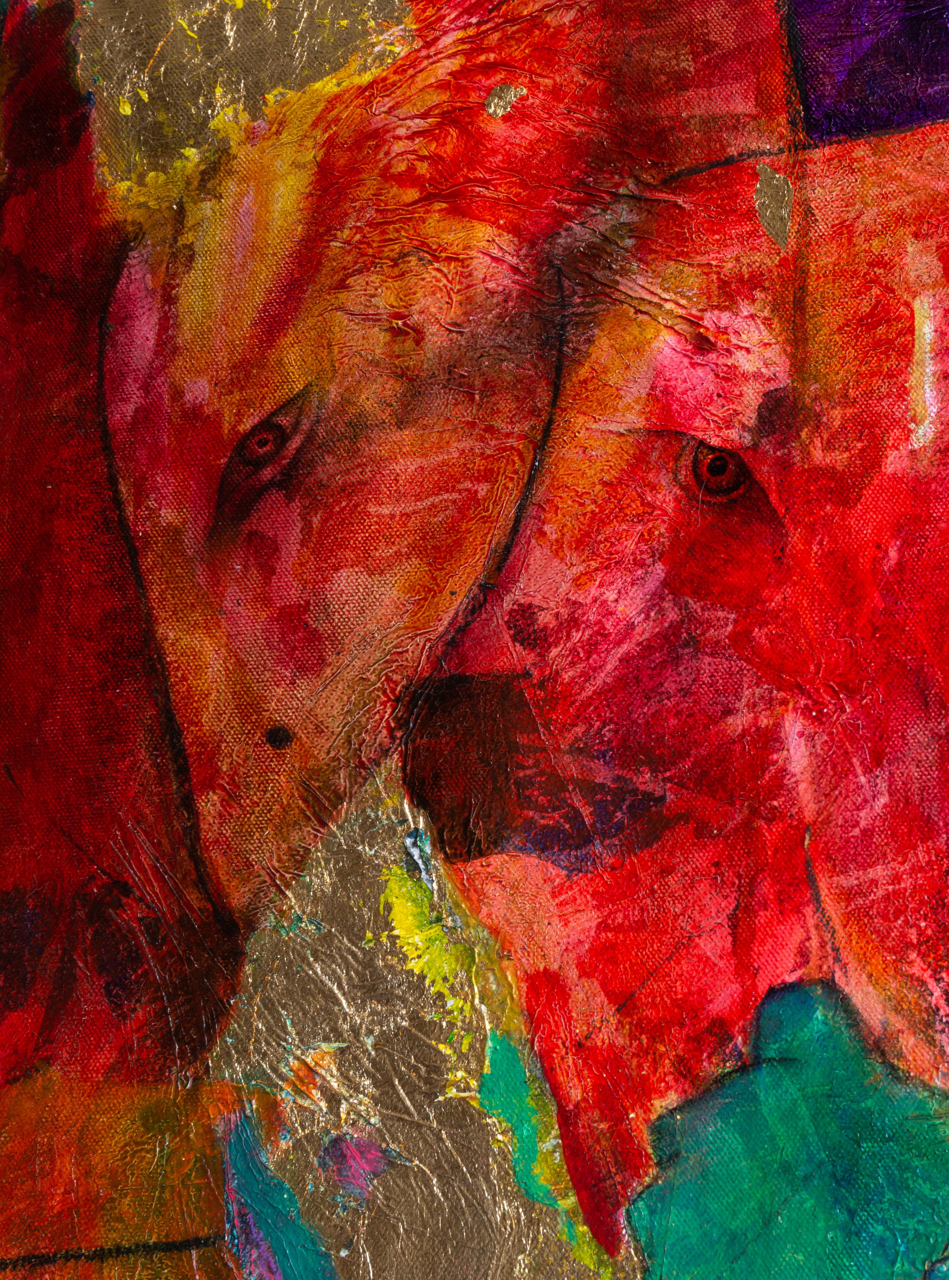 Peinture abstraite sans titre technique mixte avec textures, 2022 2