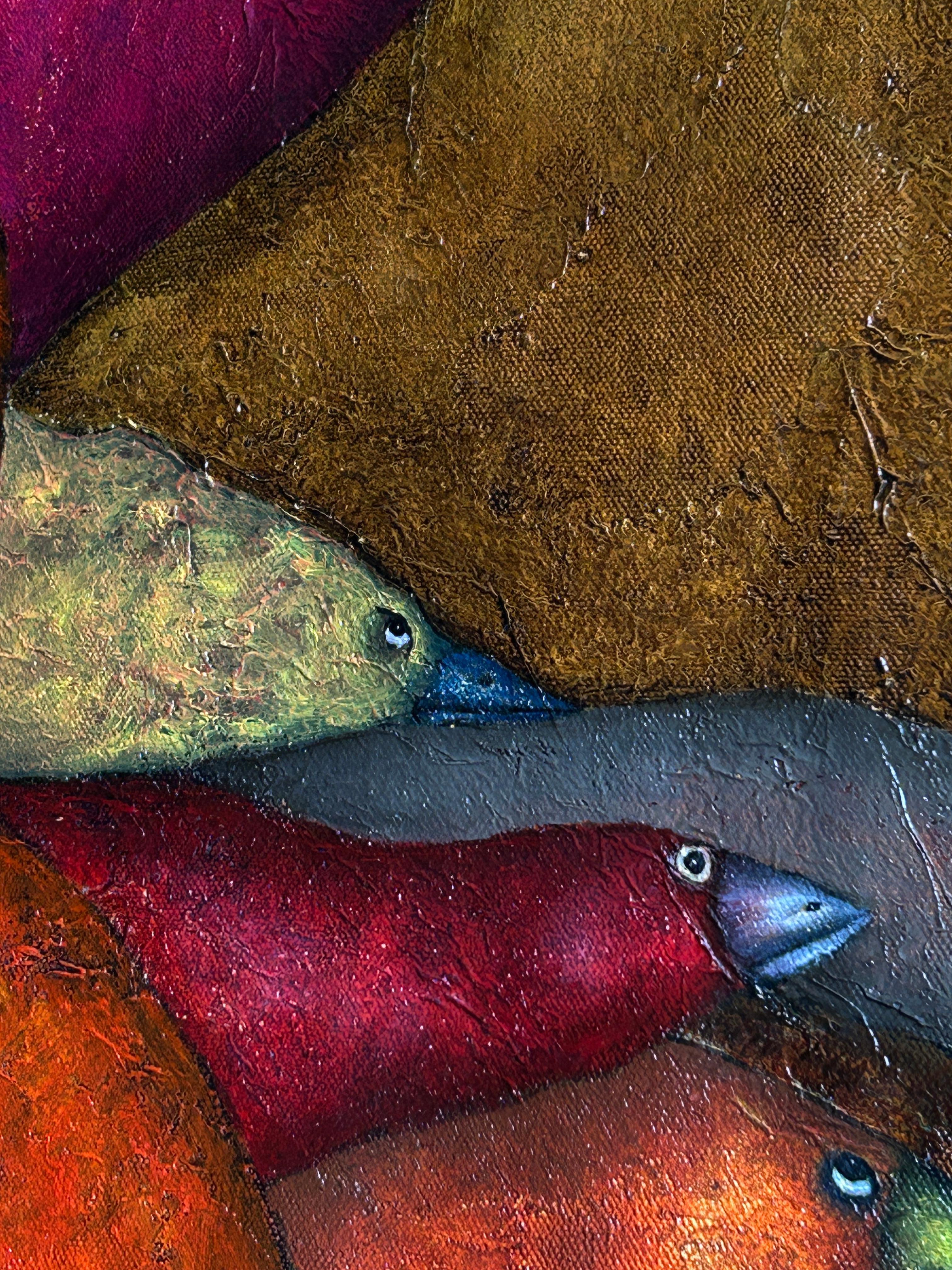 Figurative Oil Painting on Canvas and Animals. 