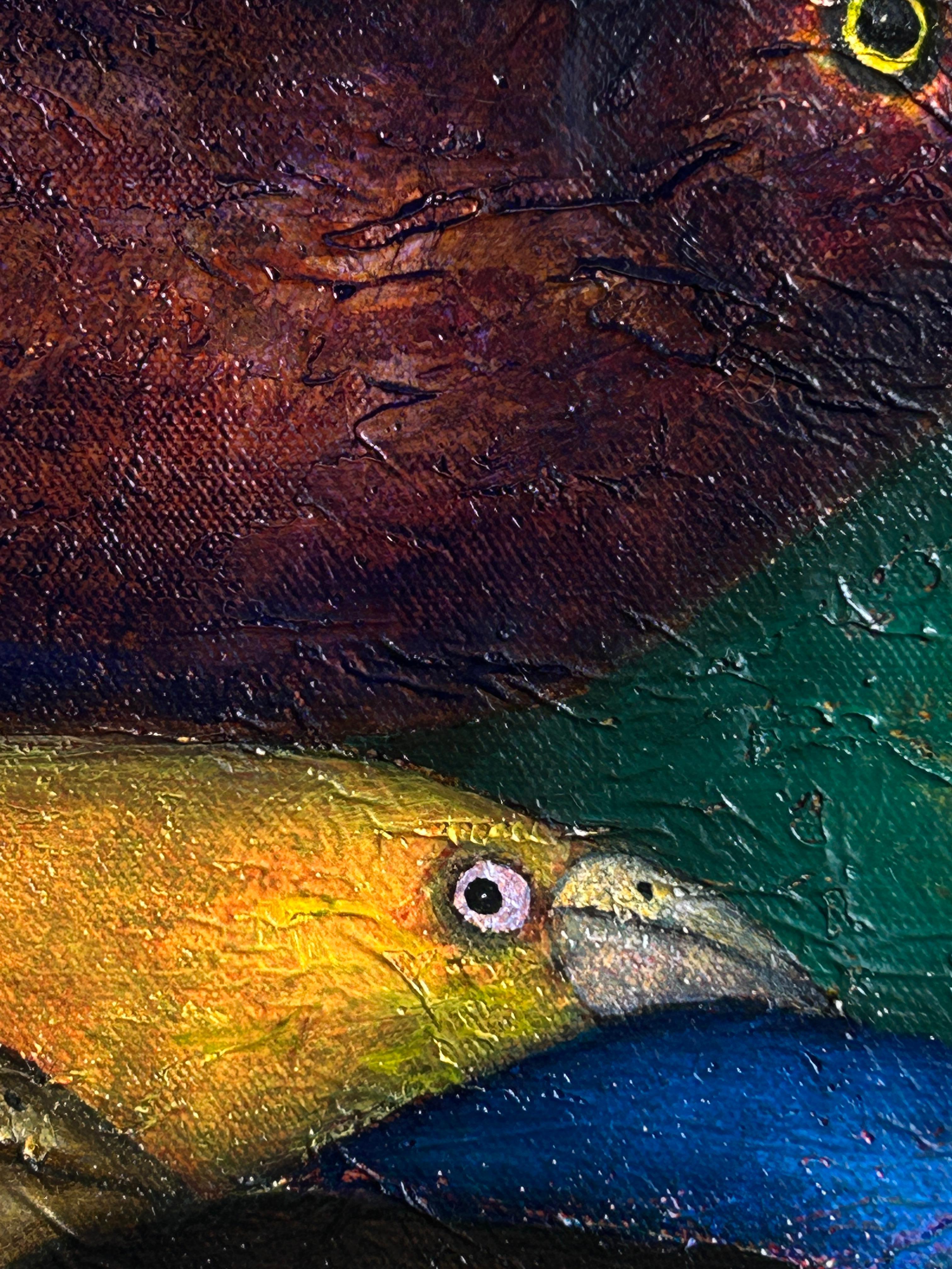 Figurative Oil Painting on Canvas and Animals. 