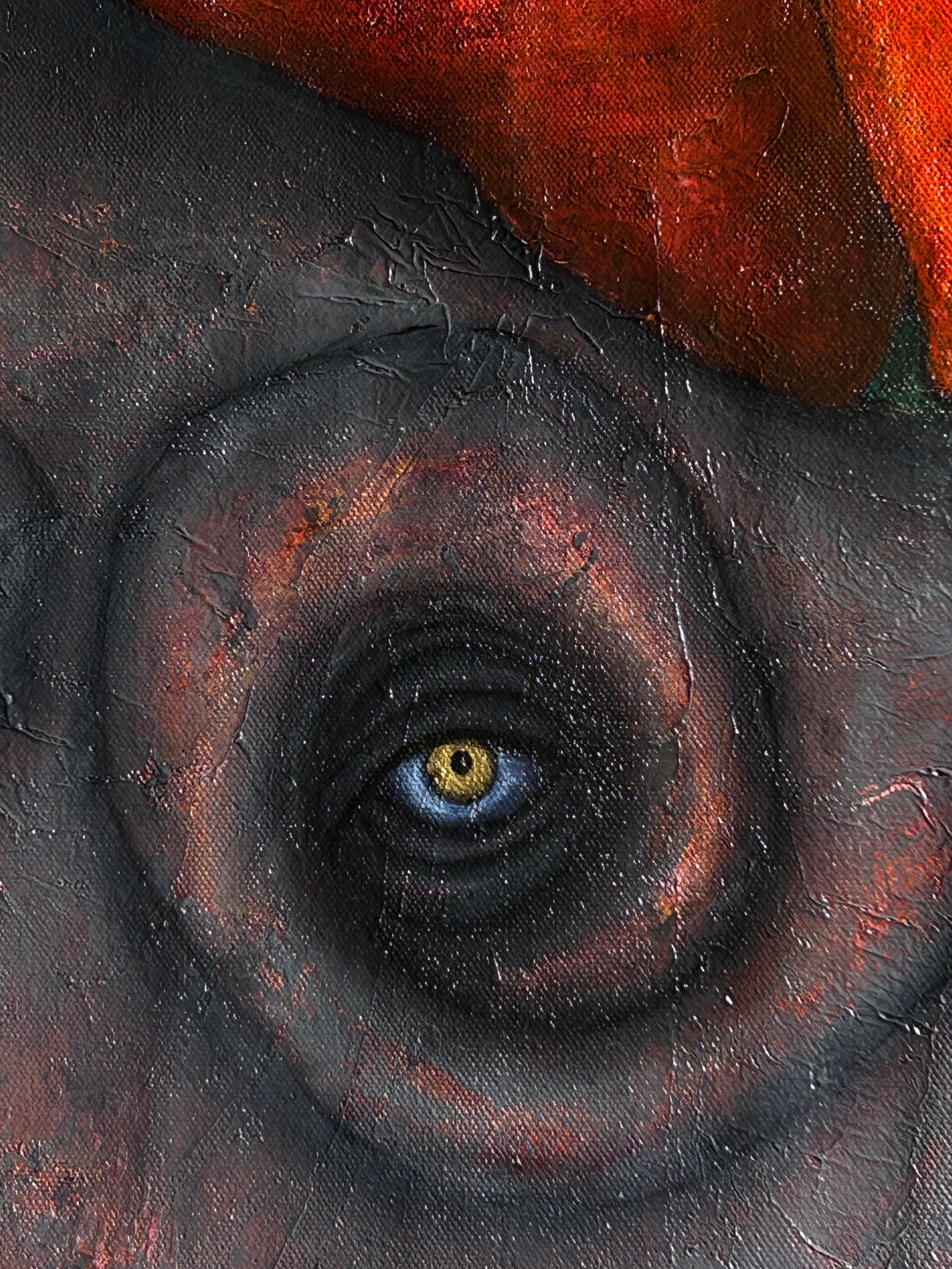 Figurative Oil Painting on Canvas and Animals. 