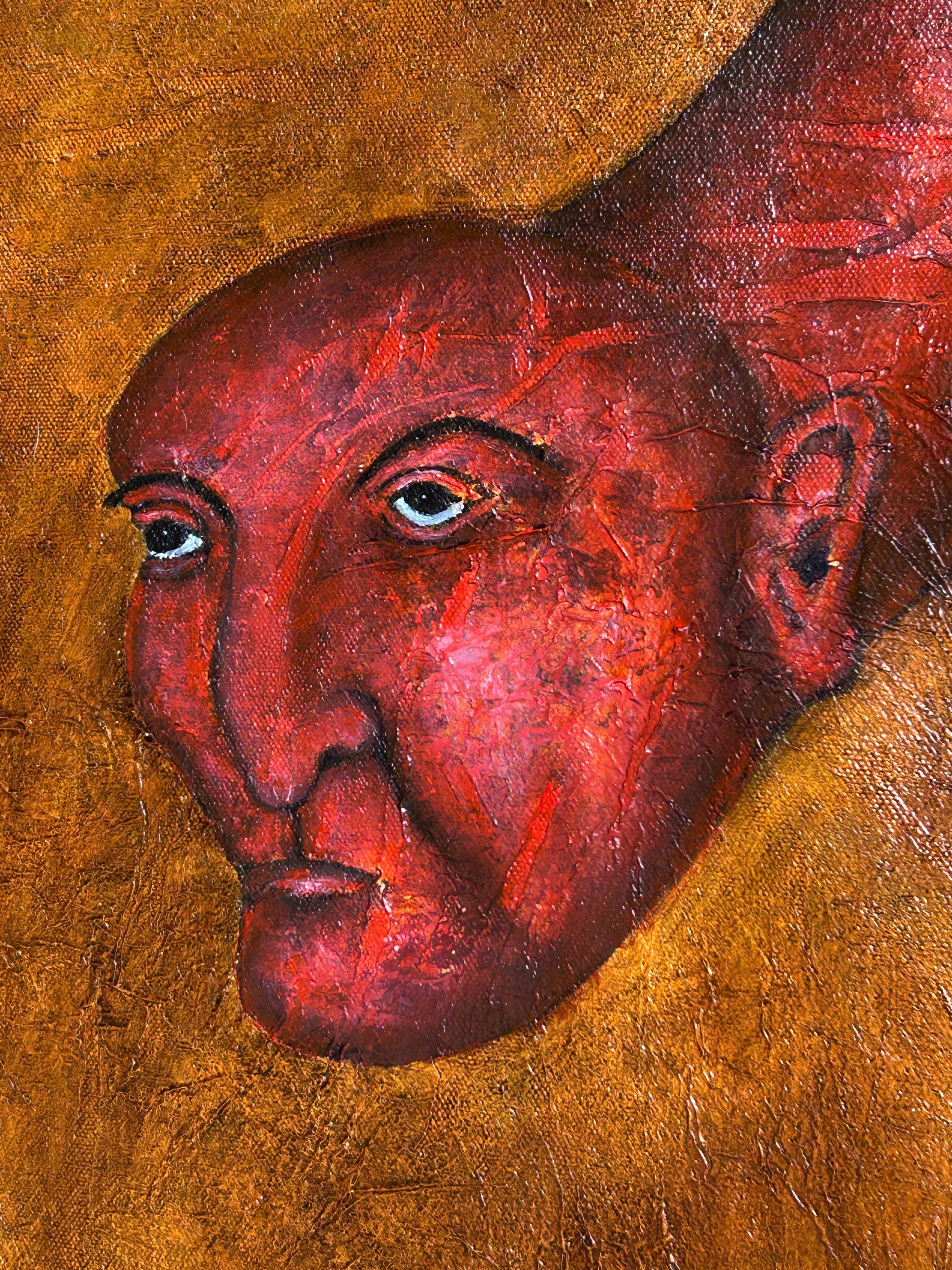 Figurative Oil Painting on Canvas and Animals. 