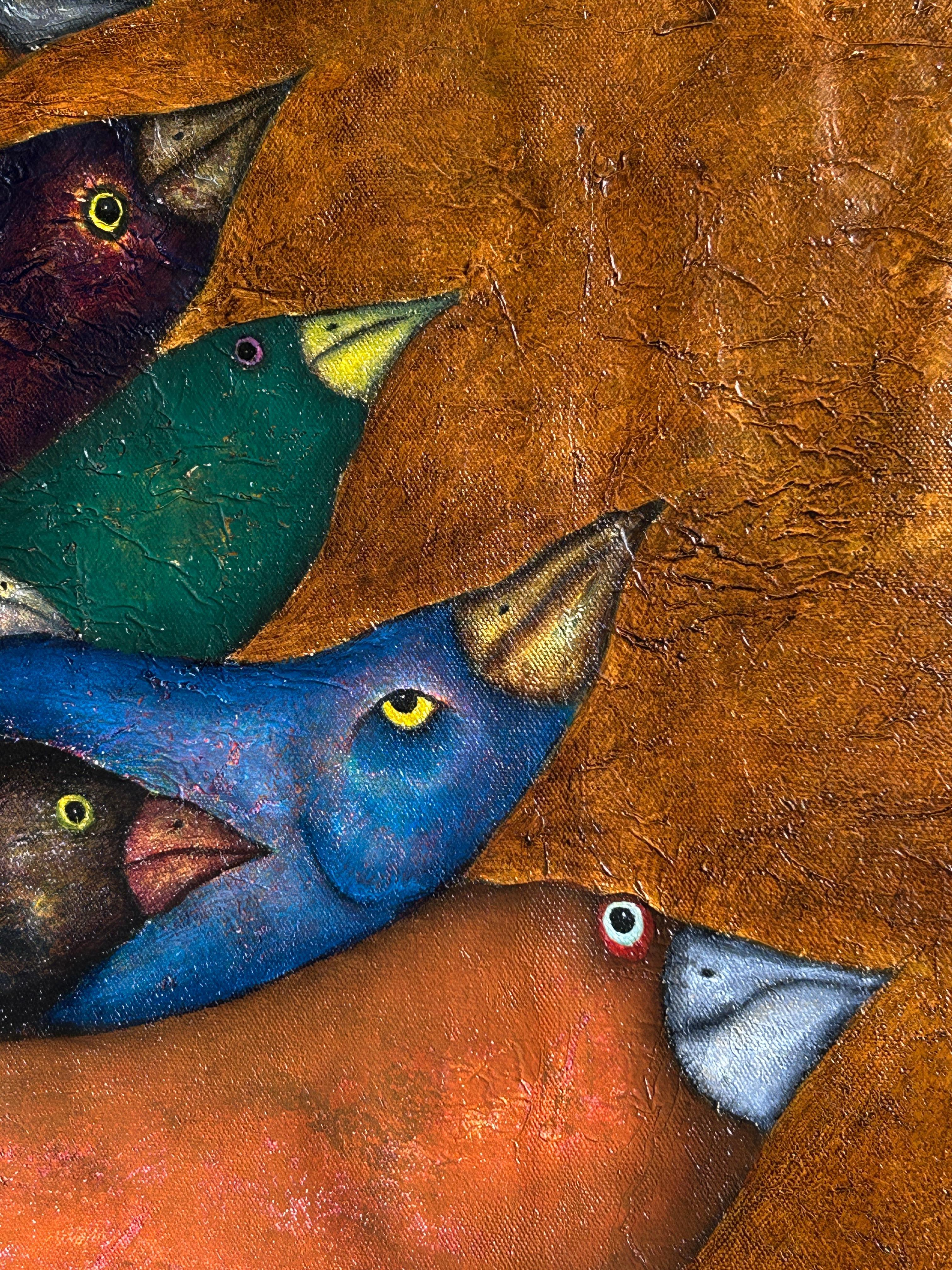 Figurative Oil Painting on Canvas and Animals. 