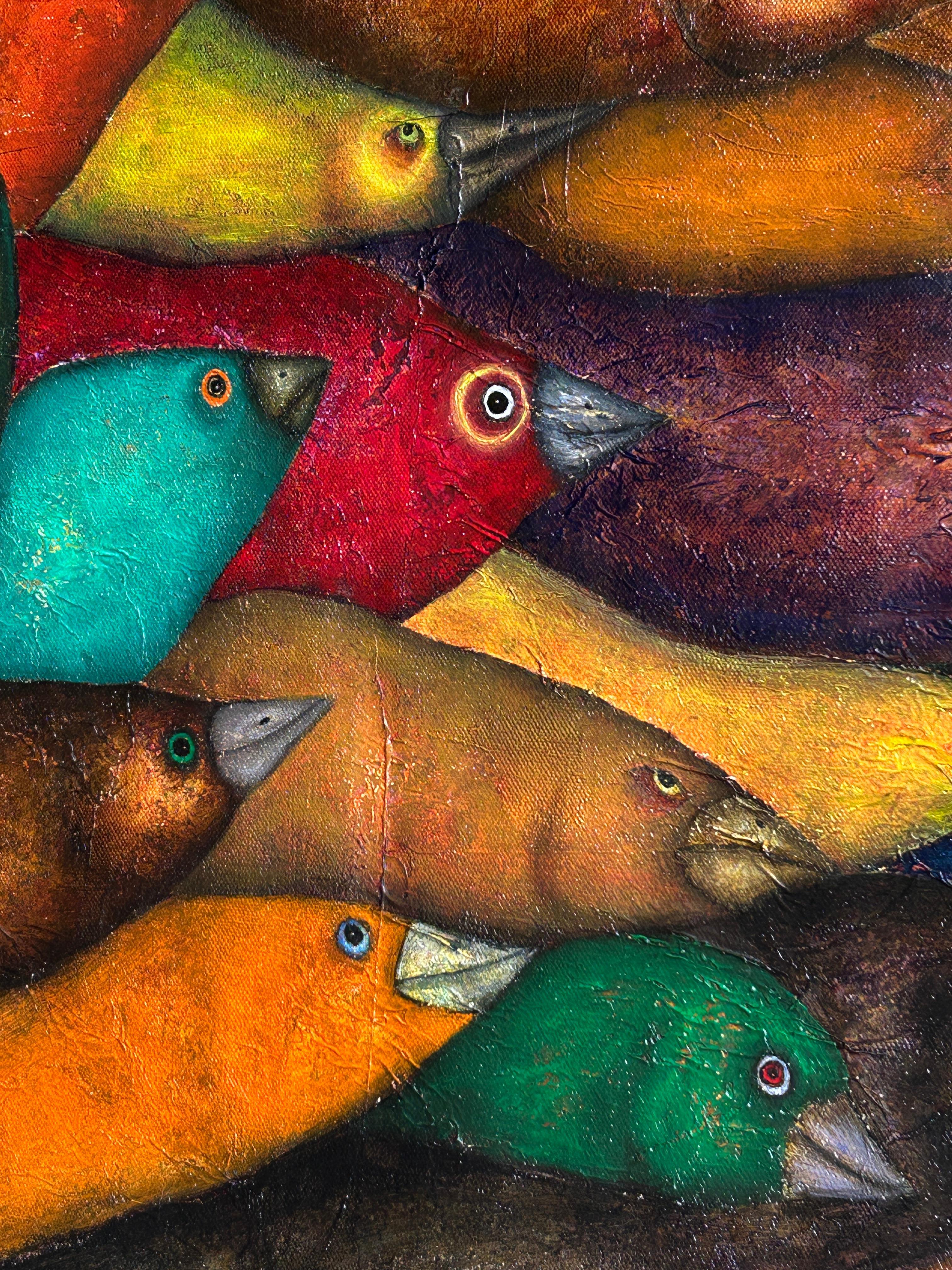 Figurative Oil Painting on Canvas and Animals. 