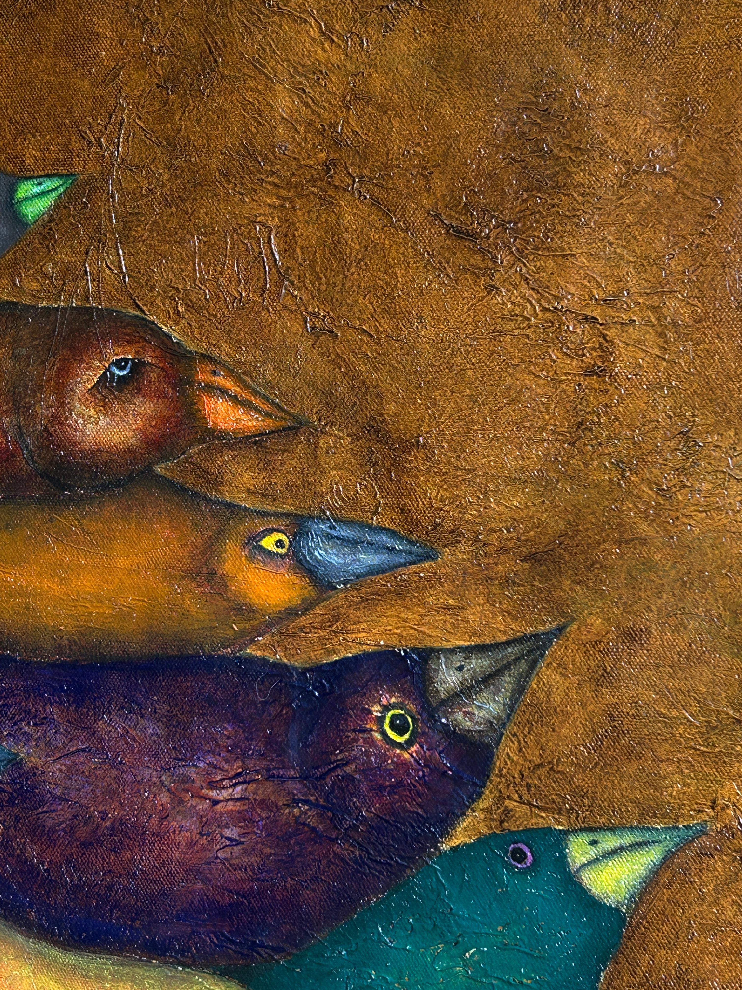 Figurative Oil Painting on Canvas and Animals. 