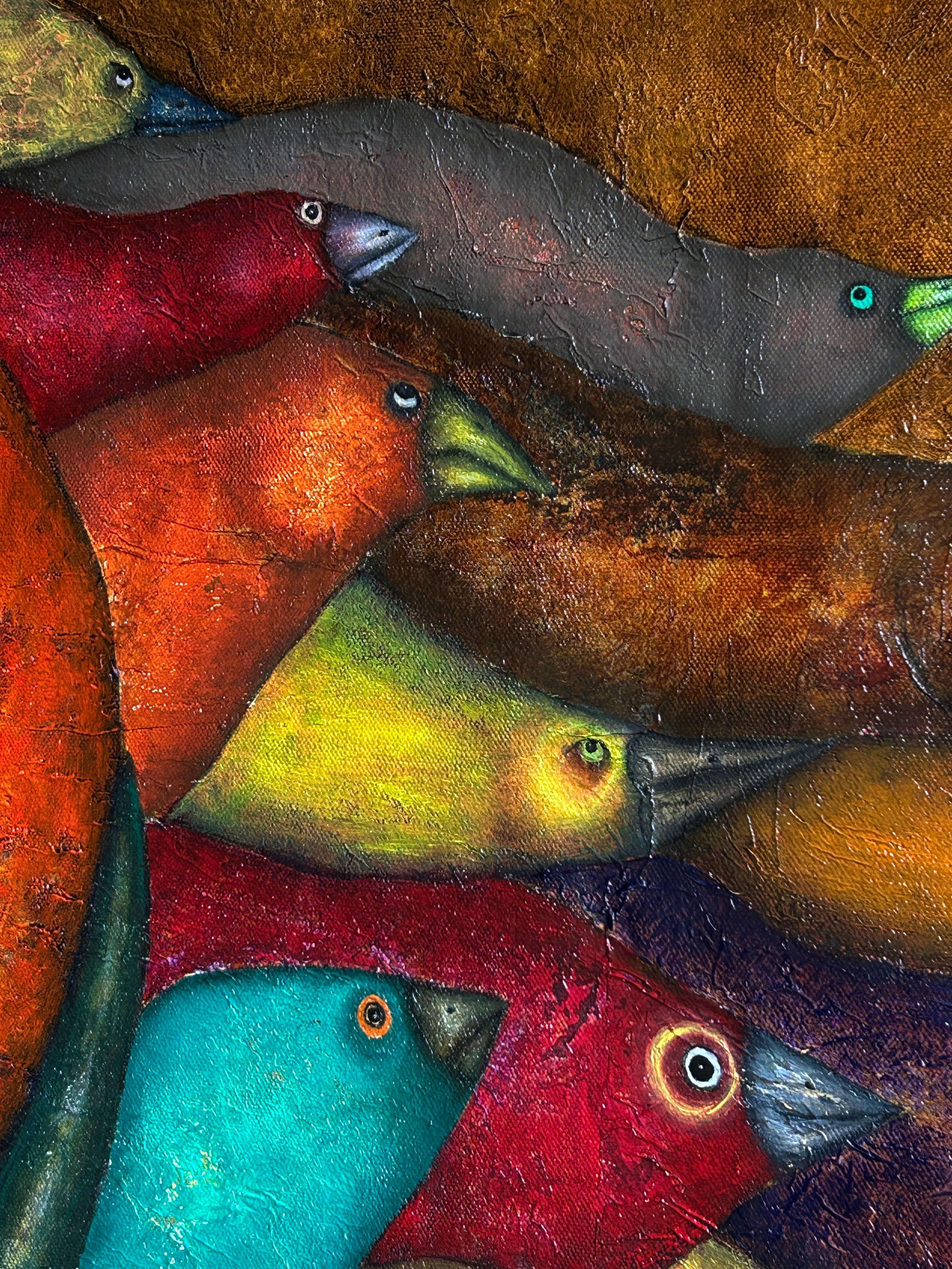 Figurative Oil Painting on Canvas and Animals. 