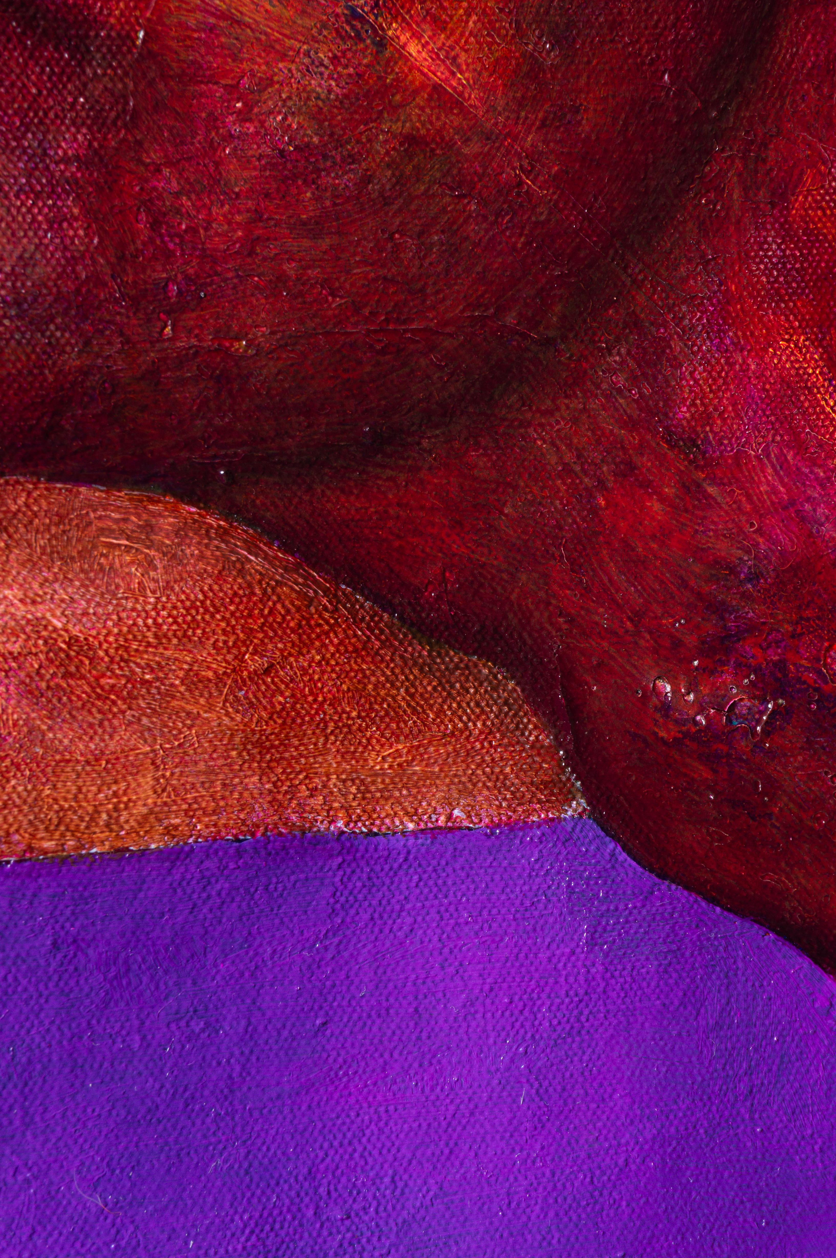 Peinture magique « Study for magenta spirit » texturée et mélangée en rose en vente 6