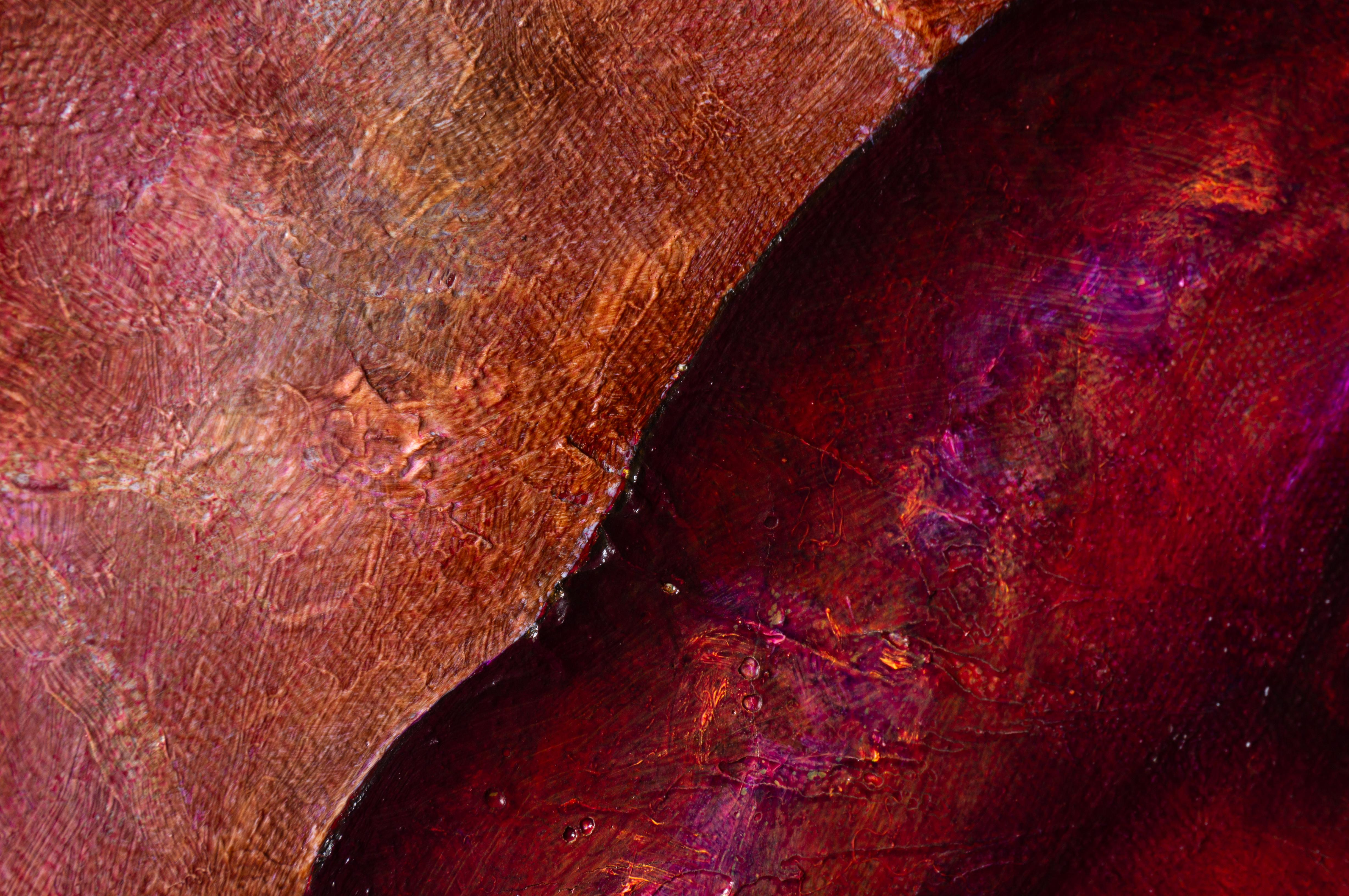 Peinture magique « Study for magenta spirit » texturée et mélangée en rose en vente 3