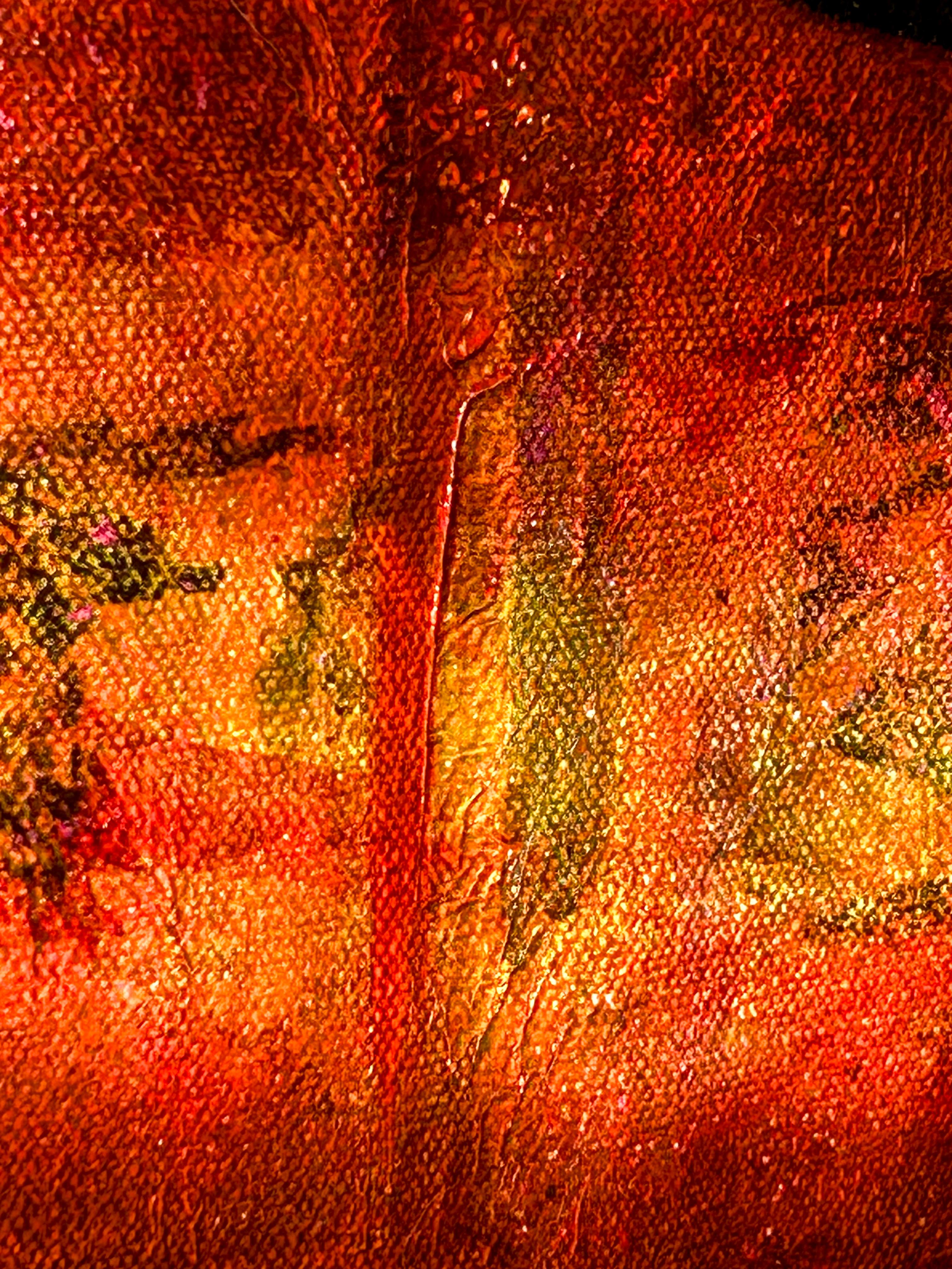 Figurative Painting On An Abstract Background In Oil On Canvas. 