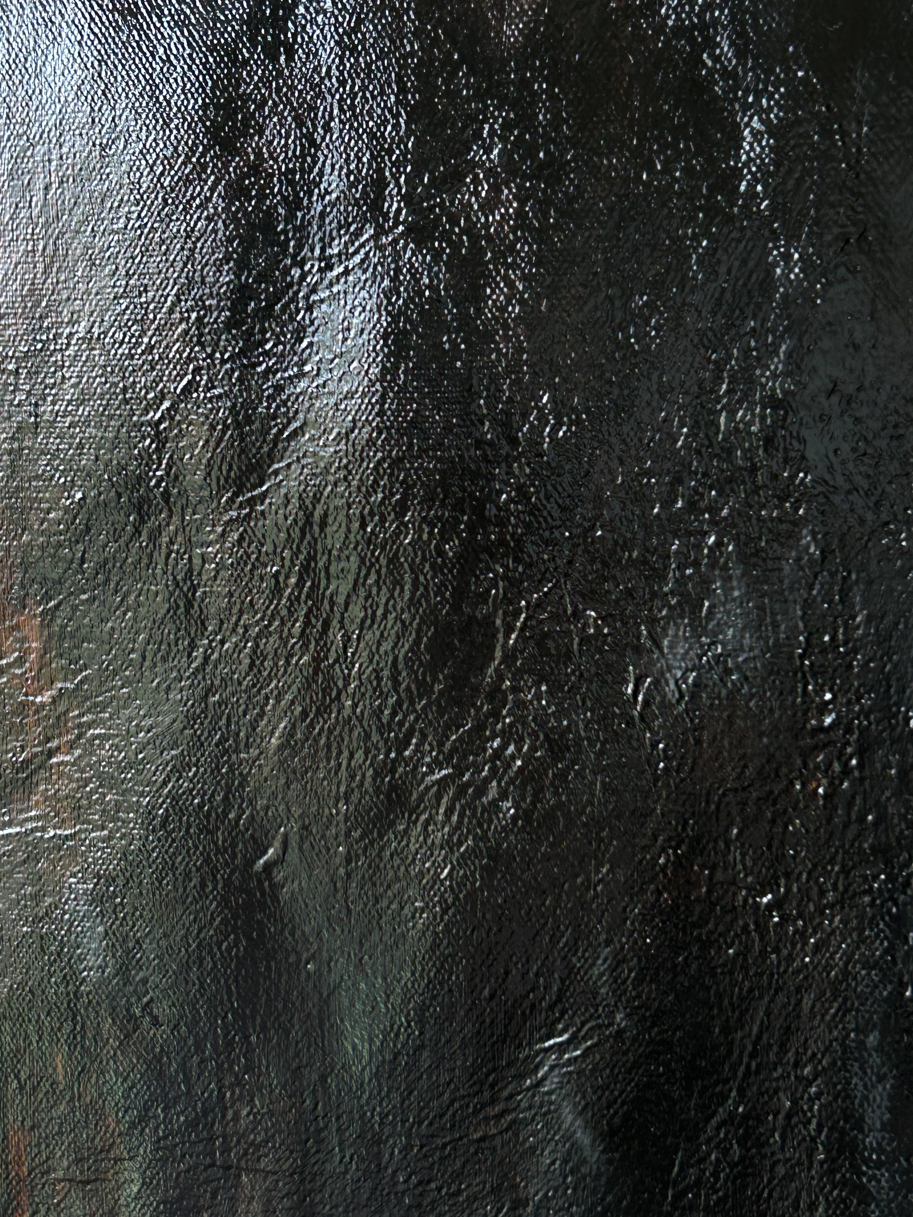 Figurative Painting On An Abstract Background In Oil On Canvas. 