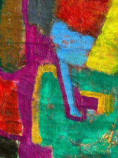 Cuadro abstracto Verde Vida Feliz, Técnica mixta sobre lienzo, 60x75 cm