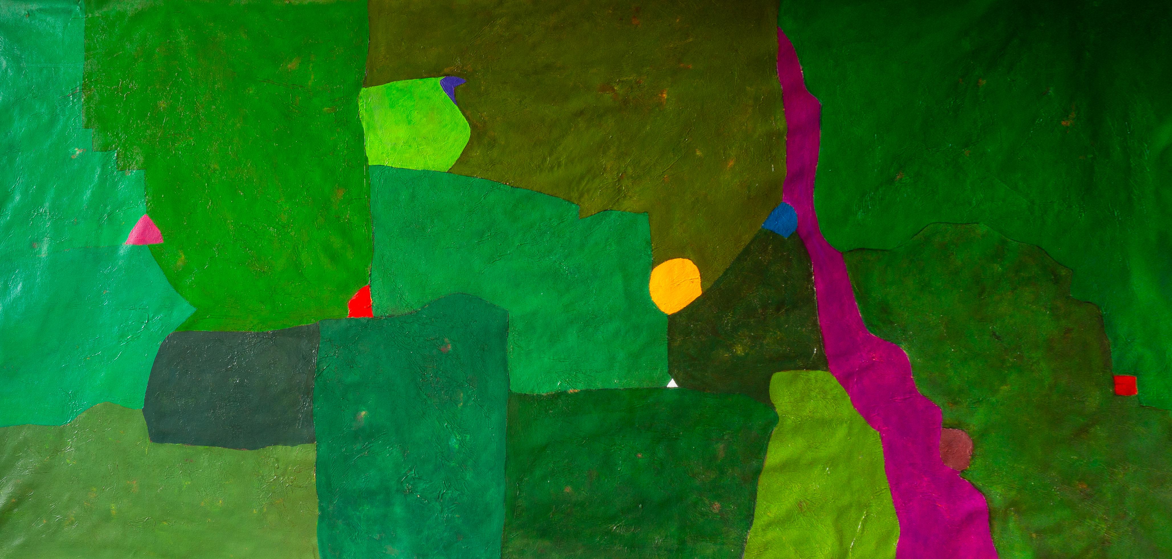 Luis Alexander Rodríguez (Ie-Xiua) Abstract Painting - Green study