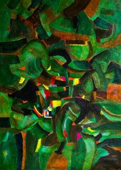 Magic in the Jungle: Abstract Oil Painting on Canvas, 100x80 cm