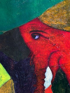 « Message of Eternity » – Peinture abstraite, huile sur toile, années 2010, 77 x 61 cm