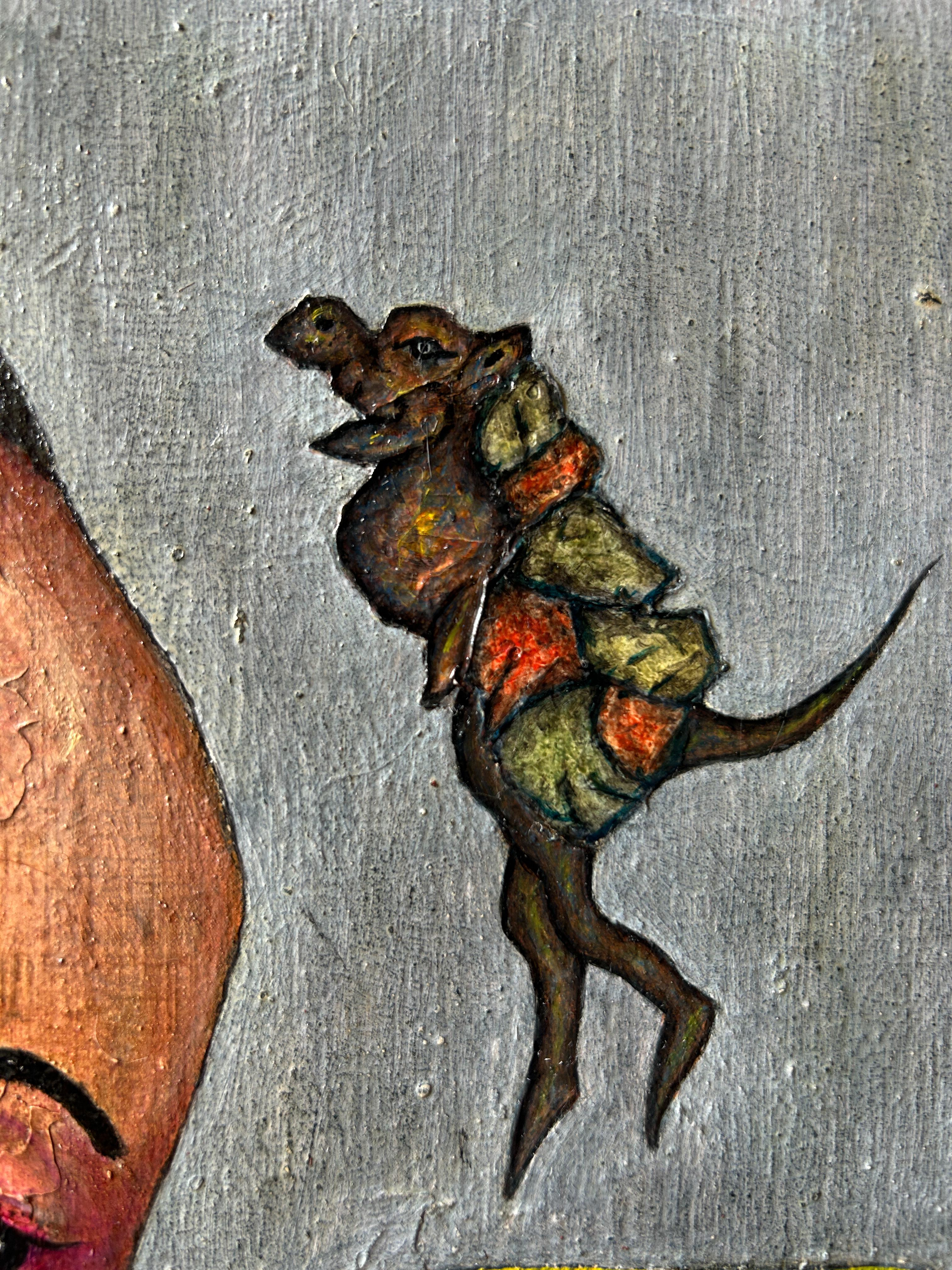 Olio su tavola e Selfie, Animali. 