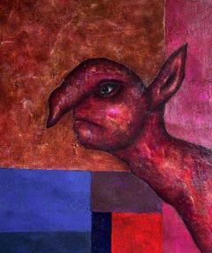 Pintura al Óleo Lienzo Sobre Lienzo. "Estudio Para Un Espíritu Magenta"