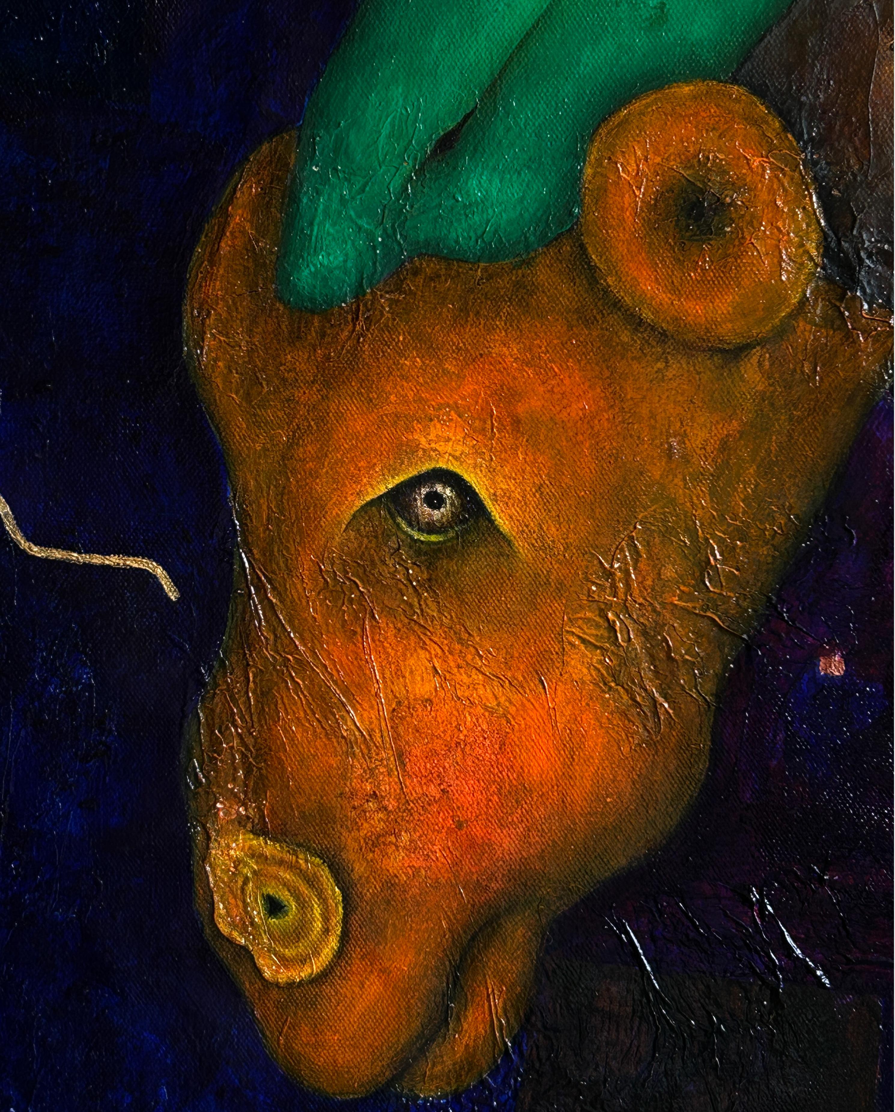 Pittura a olio su tela, tecnica mista, arte contemporanea. 