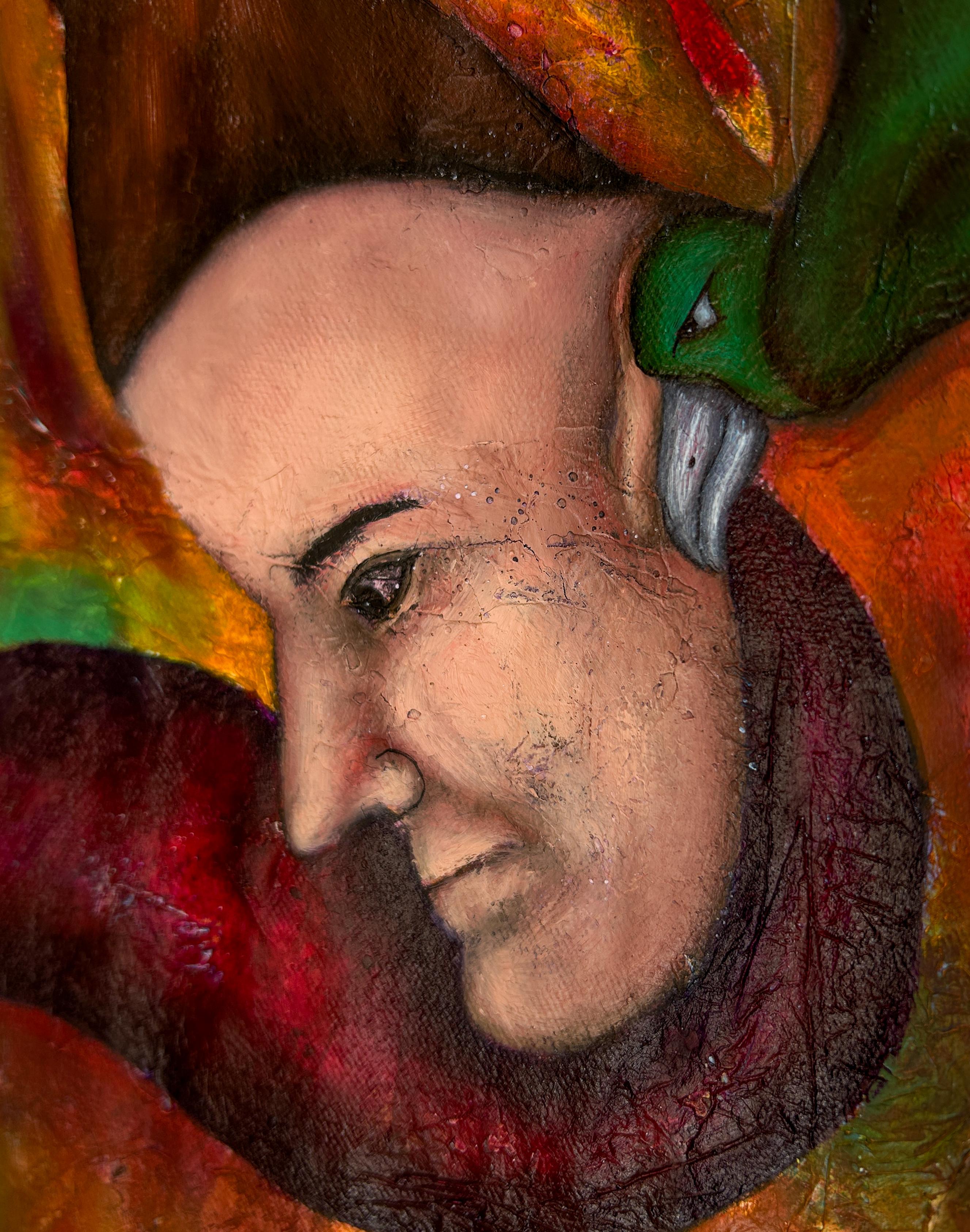 Pittura a olio su tela, tecnica mista, arte contemporanea. 