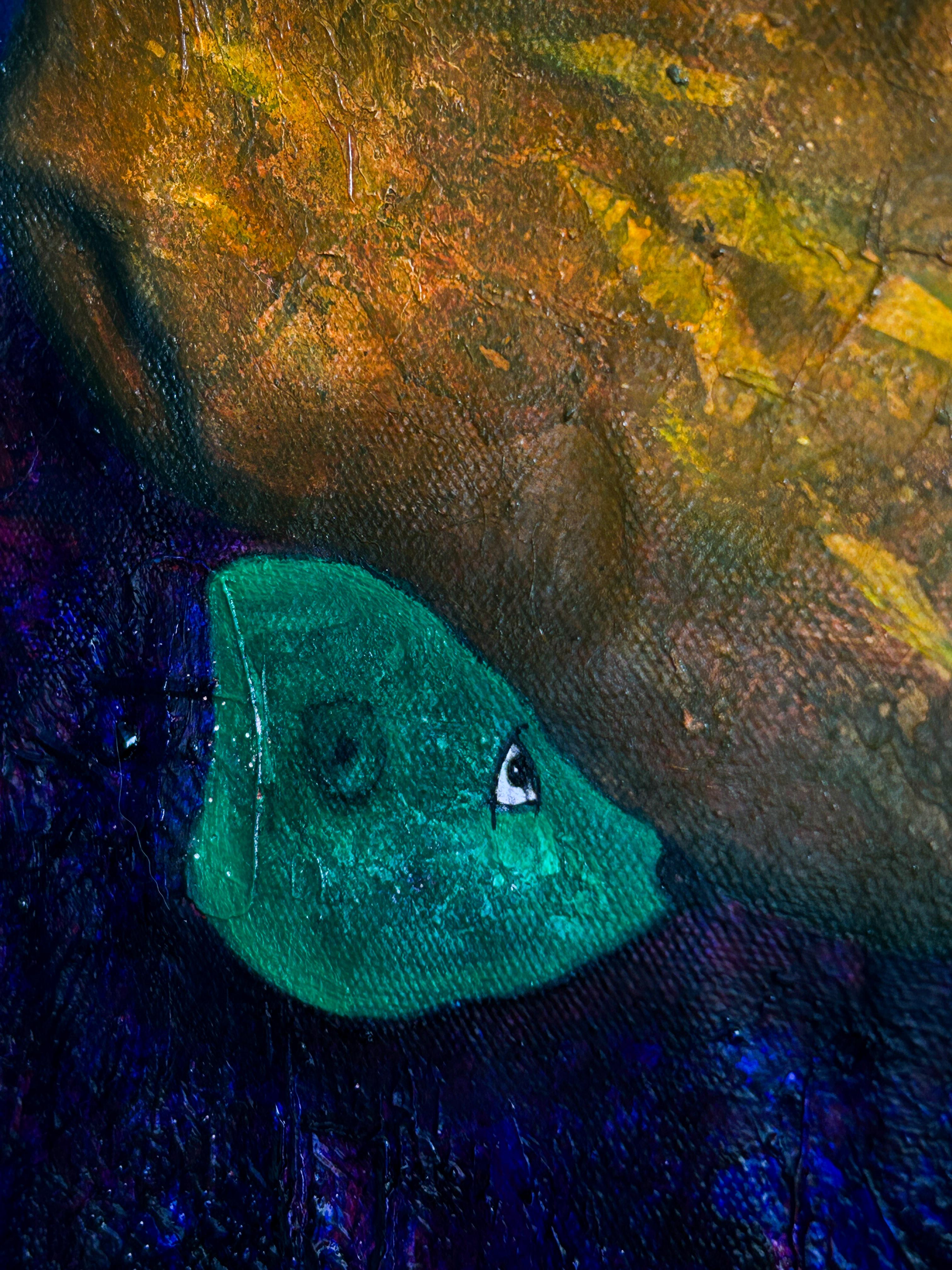 Pittura a olio su tela, tecnica mista, arte contemporanea. 