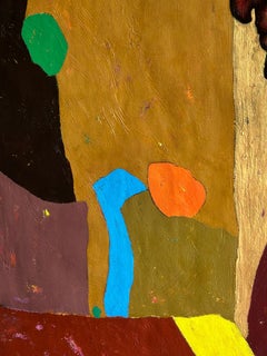 Unbetiteltes abstraktes Gemälde auf Leinwand, signiert, 78 × 78 cm, Farbfelder