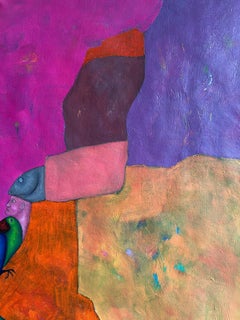 Omnipotence, peinture abstraite à l'huile sur toile, signée, 80x120 cm