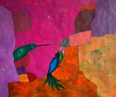 Omnipotence, peinture abstraite à l'huile sur toile, signée, 80x120 cm