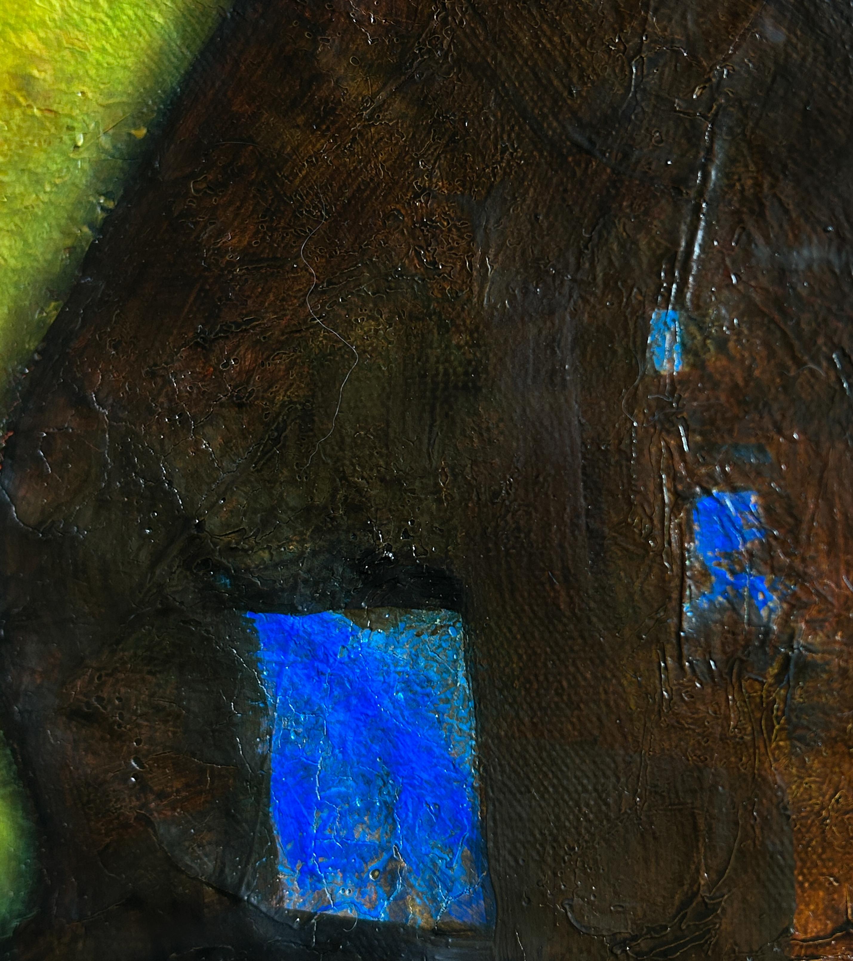 Pittura a olio moderna con nudo ed esseri fantastici 