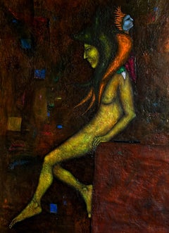 Modern Oil Painting With Nude and Fantastic Beings "Person"