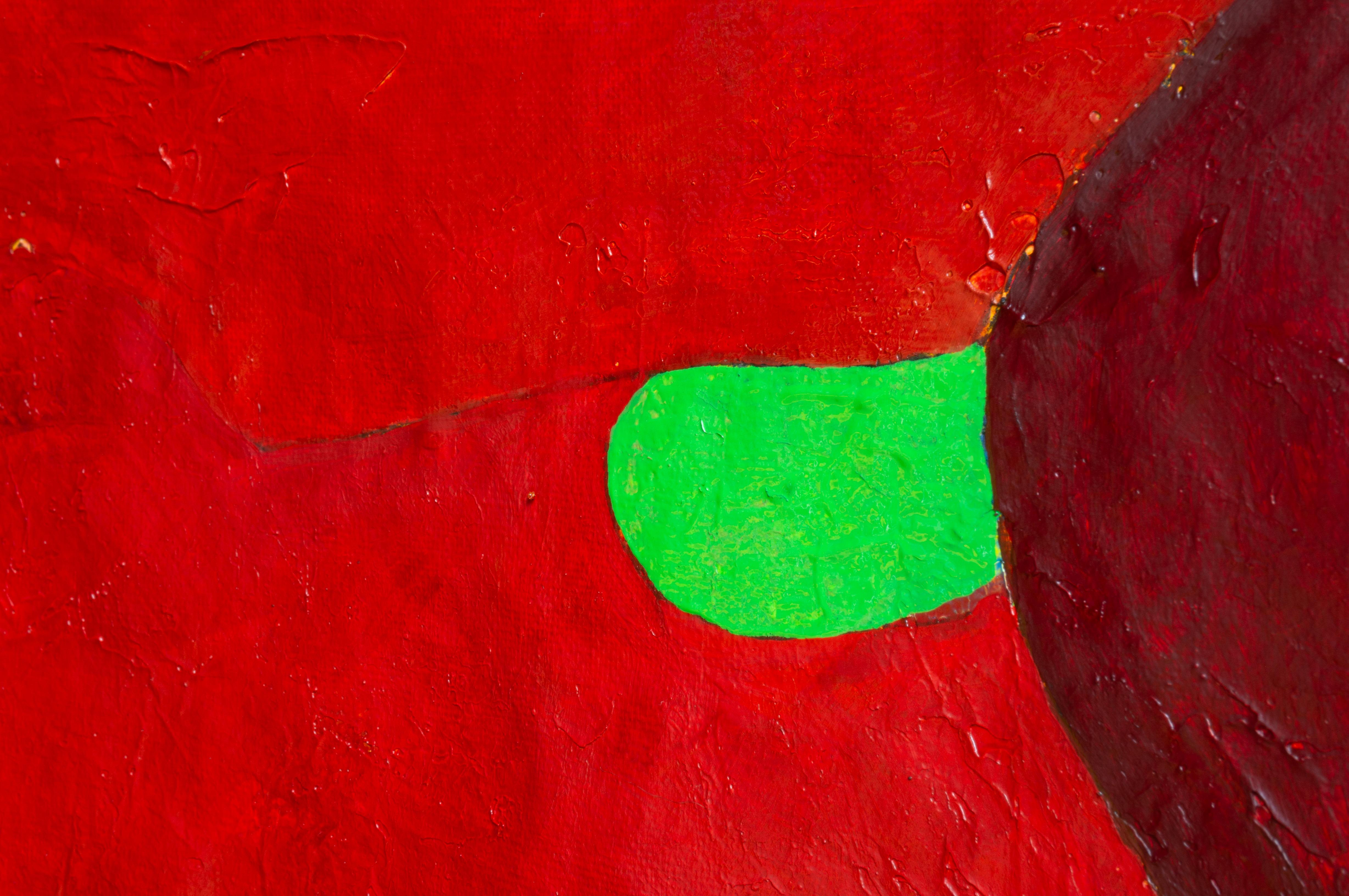 Red Abstract Composition by L-Xiua: Exploration of Color and Form For Sale 7