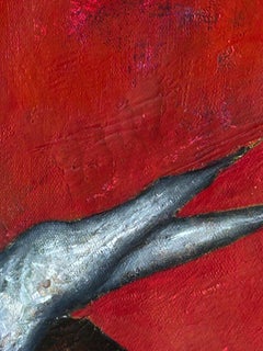 Erlöster Stier, Abstraktes Ölgemälde auf Leinwand, Signiert, 60x70 cm