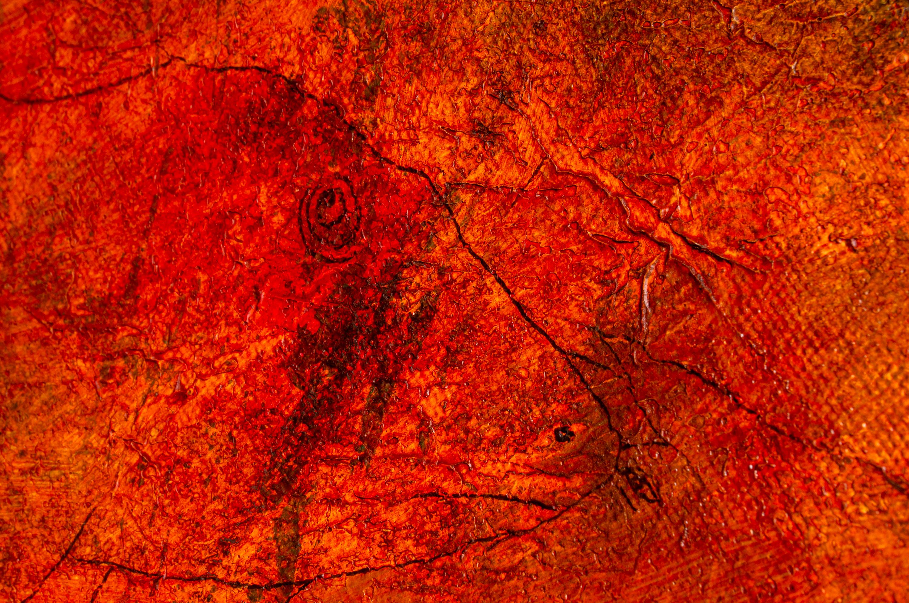 Pittura a olio contemporanea di una balena magica. 