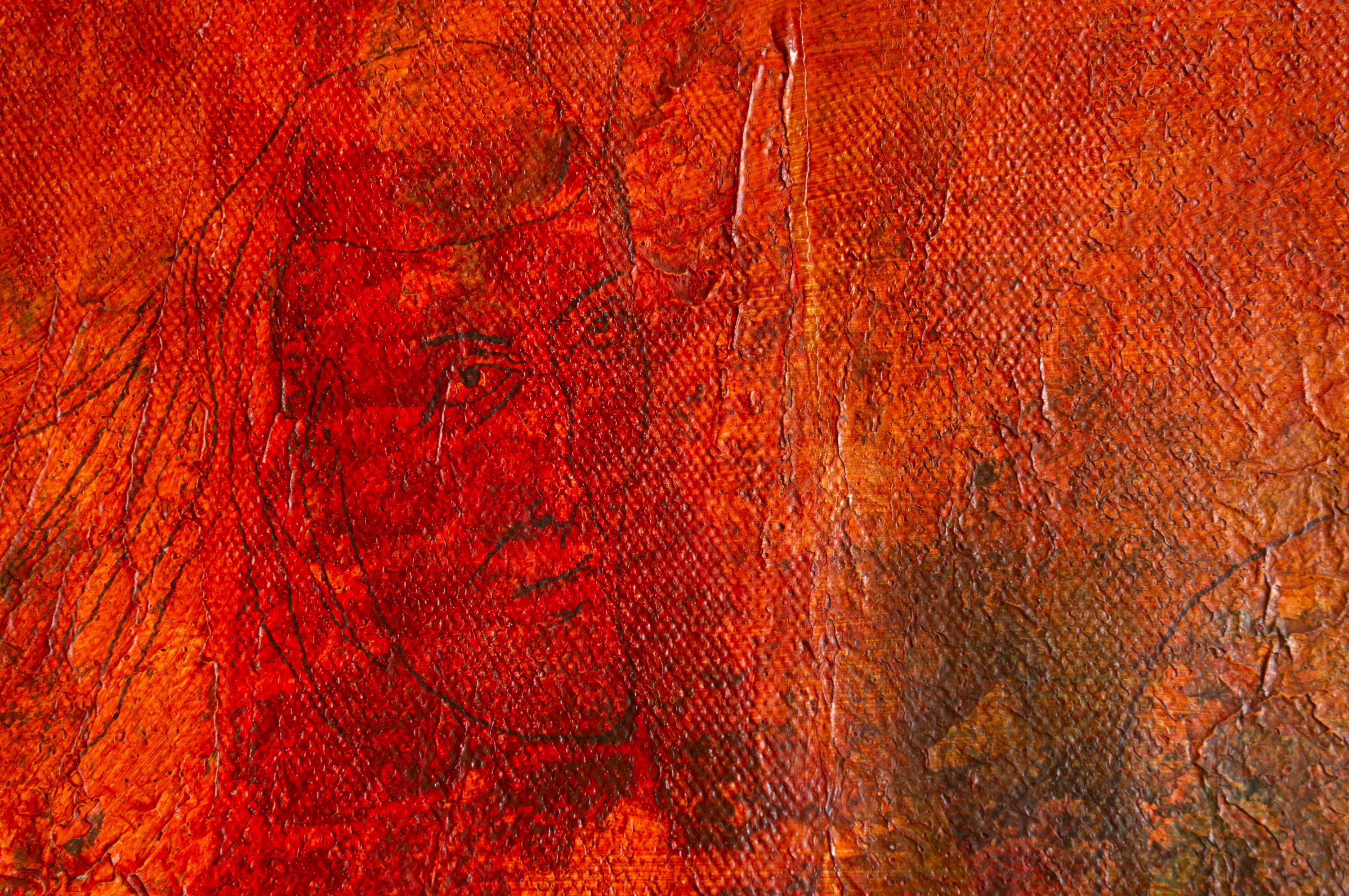 Pittura a olio contemporanea di una balena magica. 