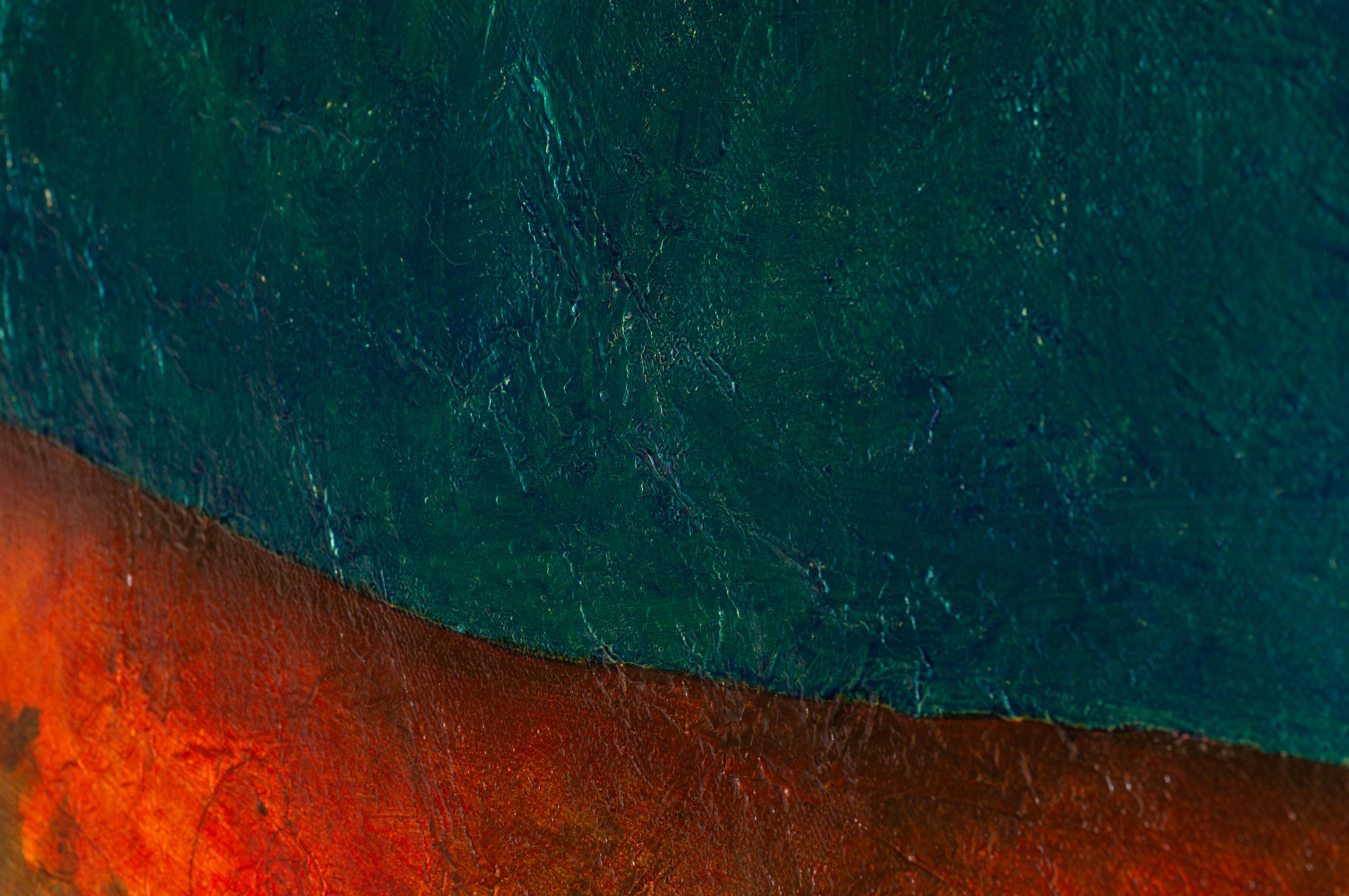 Pittura a olio contemporanea di una balena magica. 