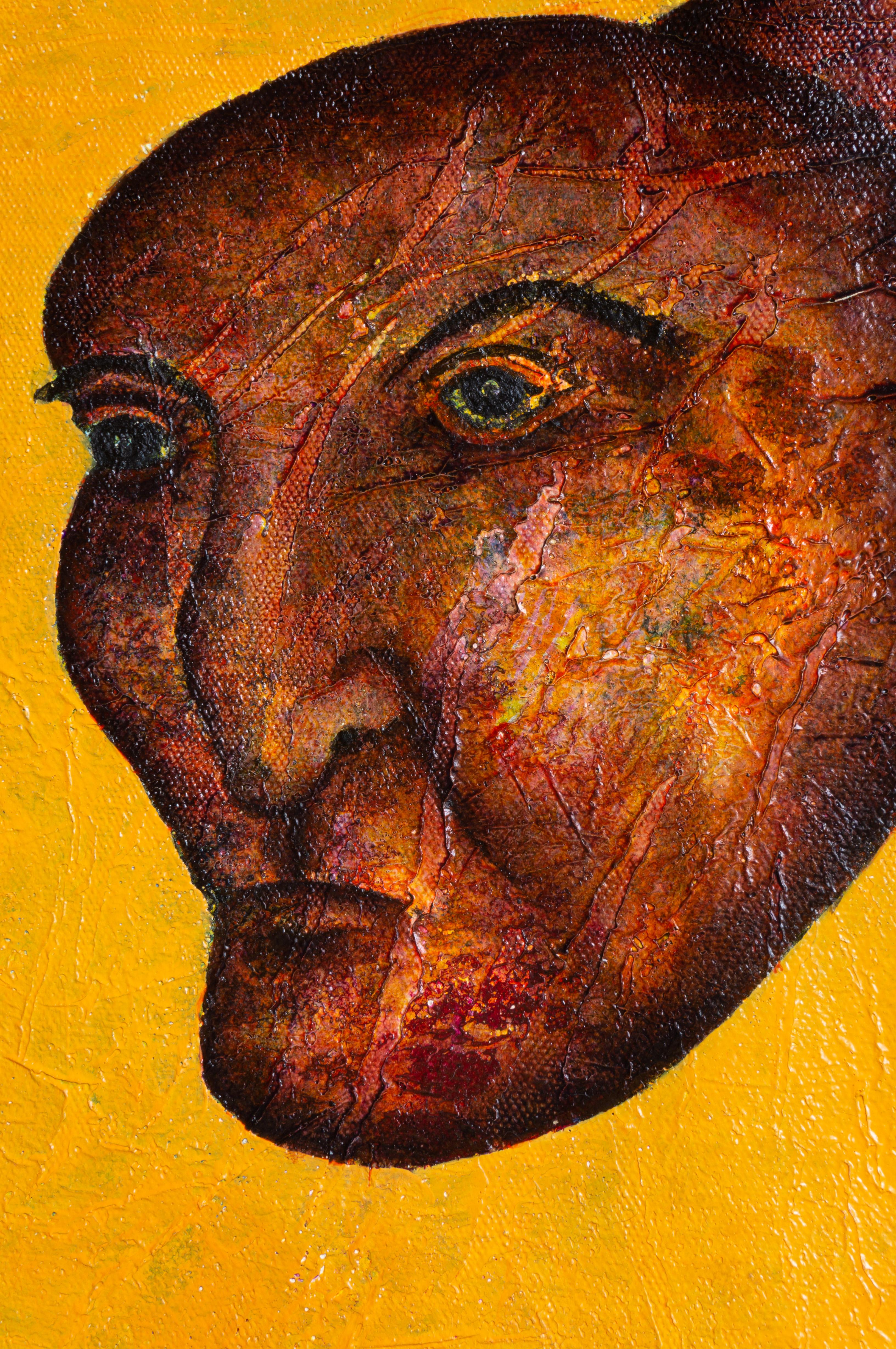 Study for a Yellow Crepitude - Surrealist Painting by Luis Alexander Rodríguez (Ie-Xiua)