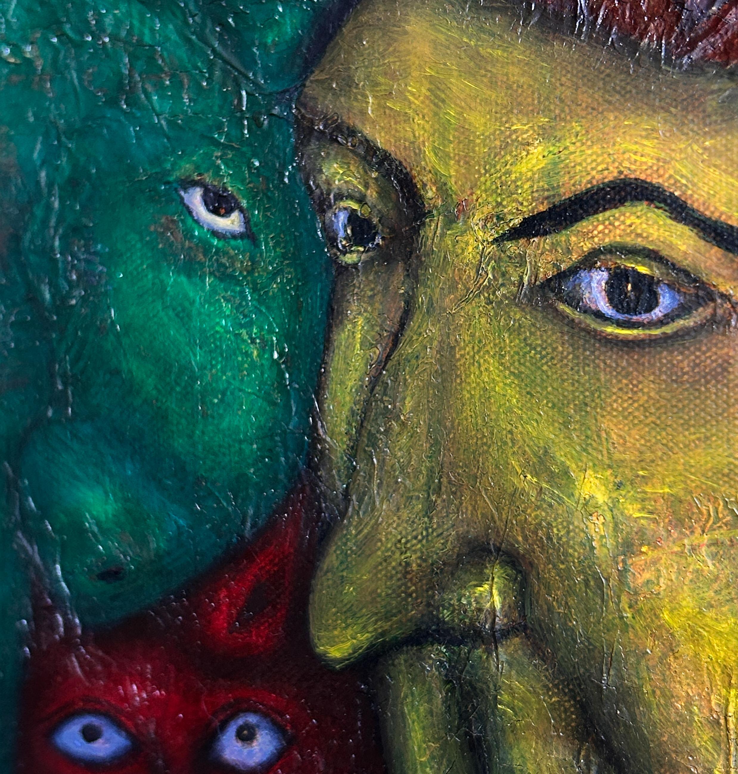 Contemporary Oil Painting Of A Fantastic Bird. 