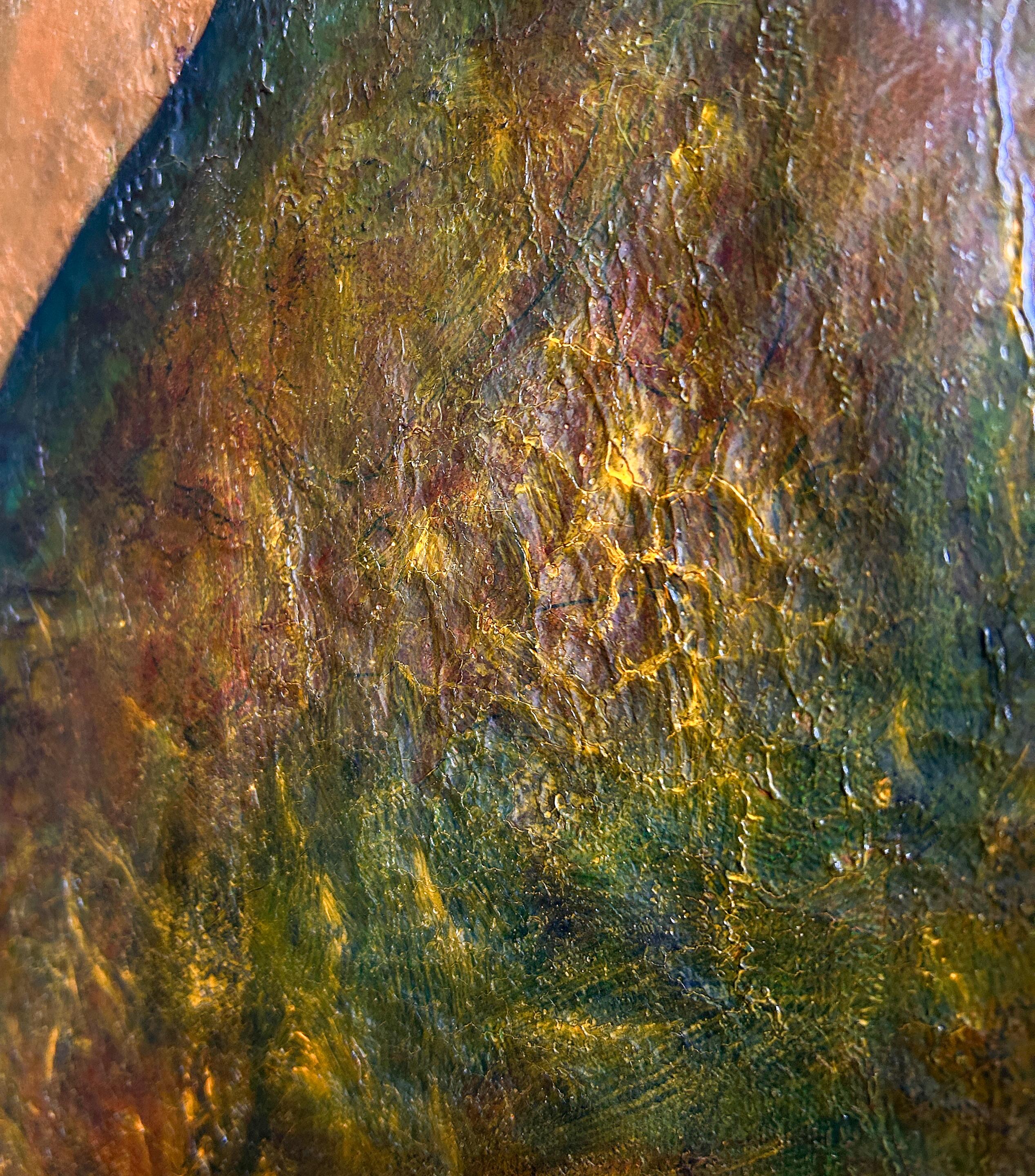 Contemporary Oil Painting Of A Fantastic Bird. 
