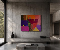 "The Doubt" - Dipinto a olio su tela, paesaggio astratto, firmato, 30x36 pollici