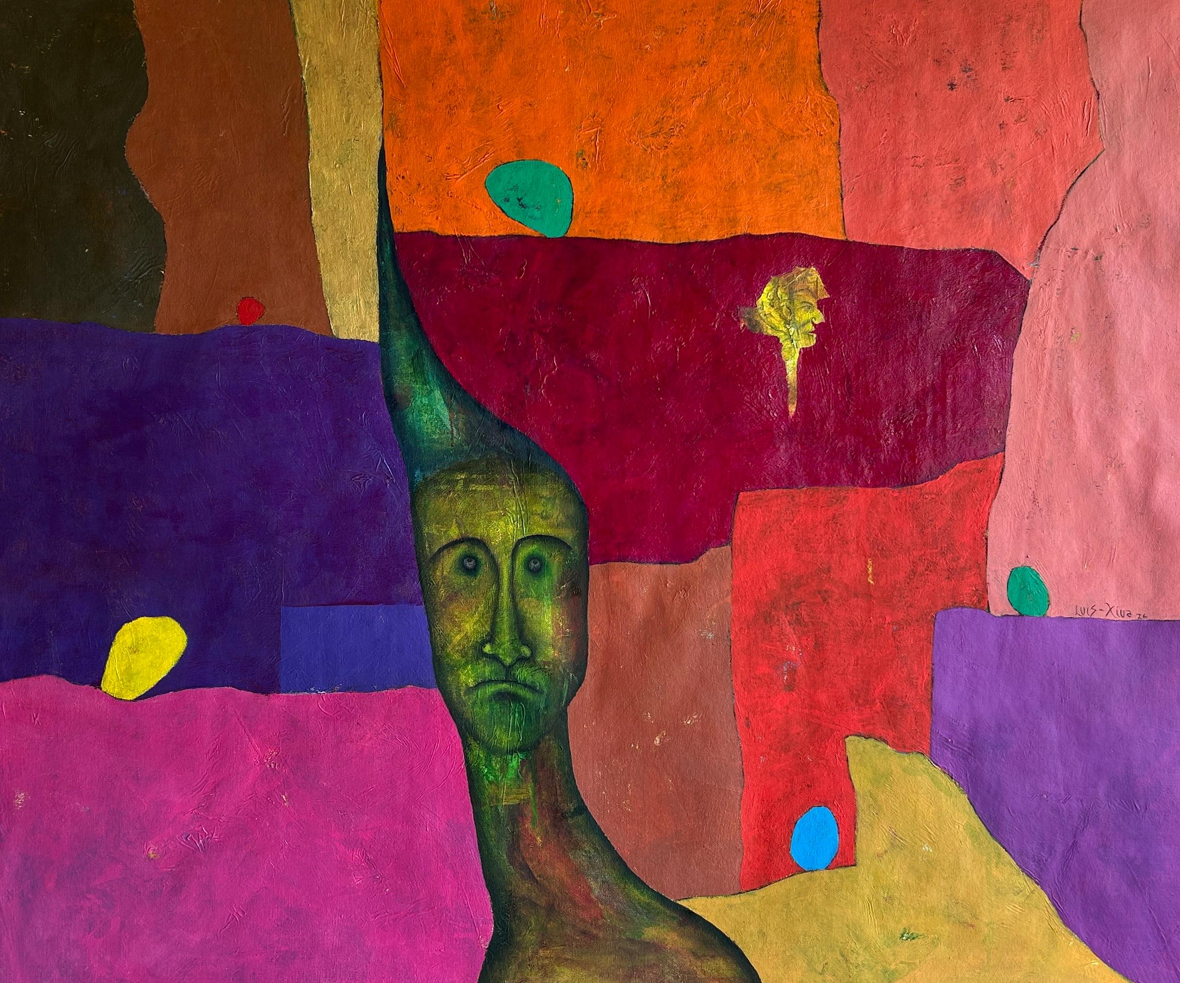The Doubt Oil Painting on Canvas, Abstract Landscape, Signed, 30x36 Inches