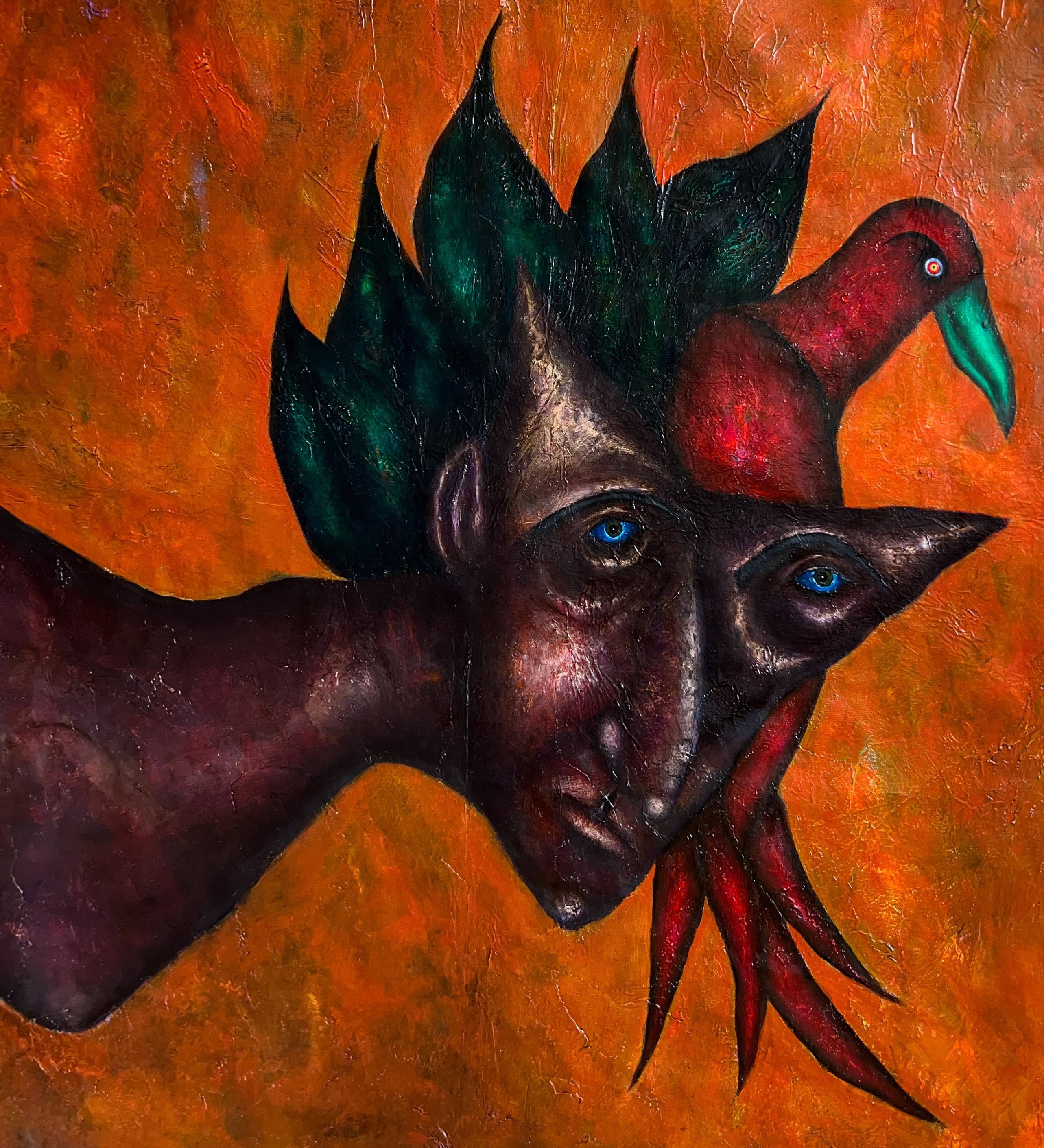 Lo splendore dimenticato. (Pittura ad olio su tela figurativa e surreale) - Figurative Painting Oro di Luis Alexander Rodríguez (Ie-Xiua)