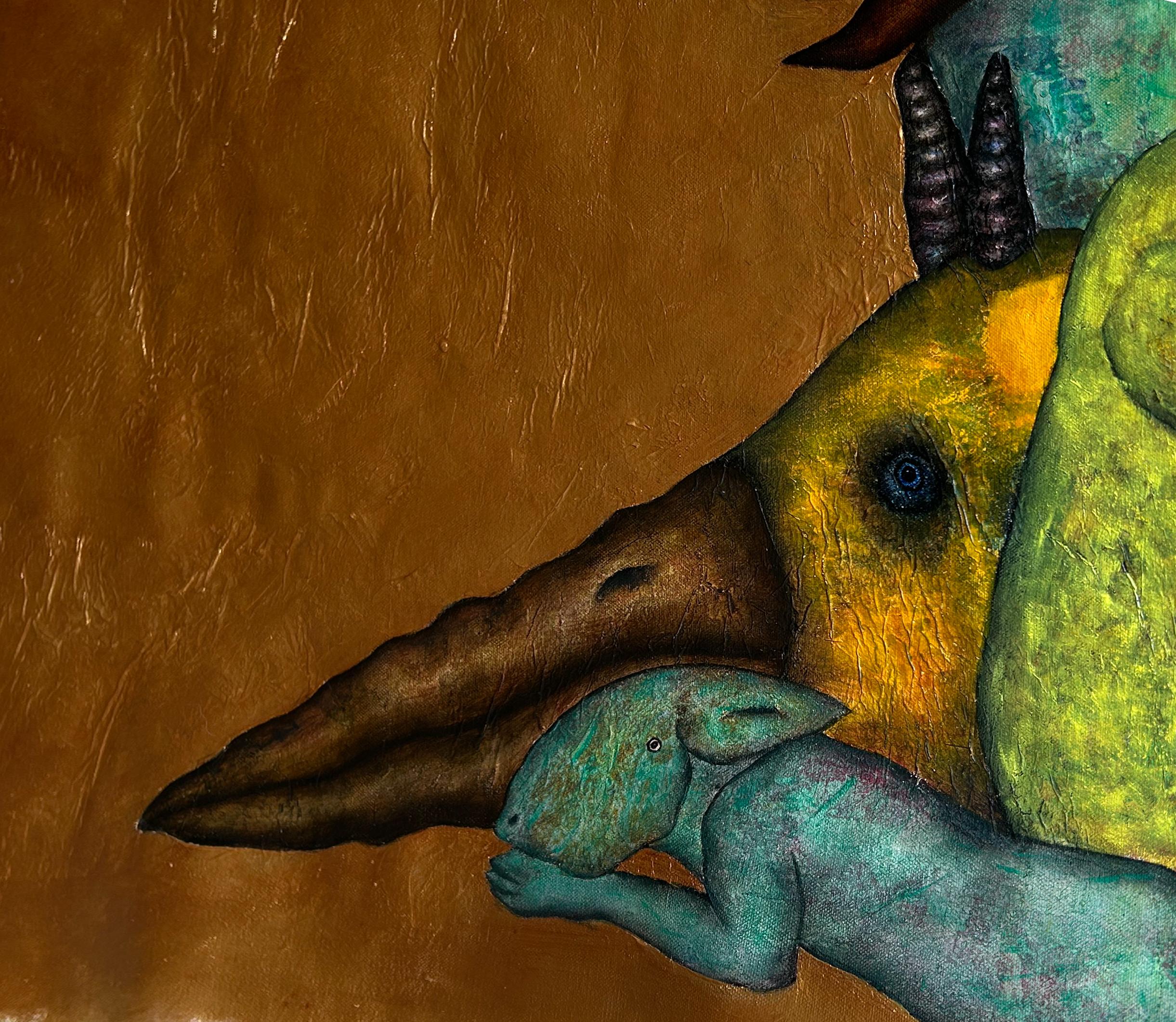 Il dimenticatoio: Pittura figurativa surreale dell'uomo insetto di Luis Xiua 3