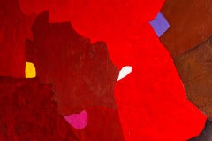 Pintura CONSTRUCTIVA "Transición del rojo", Técnica mixta texturizada, 2022