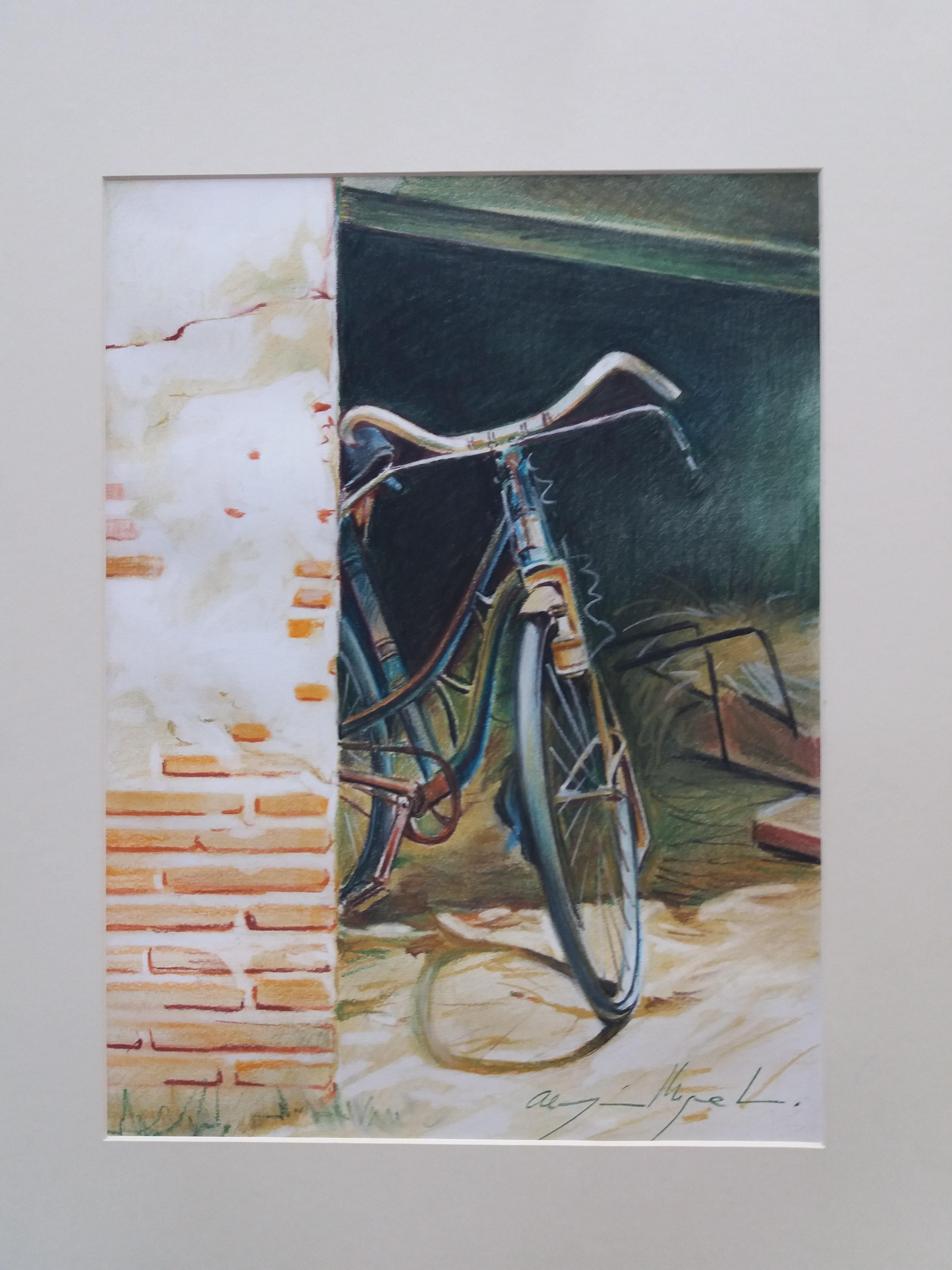 Almazan 9 Bicycle Still-Life Acrylic Painting im Angebot 2