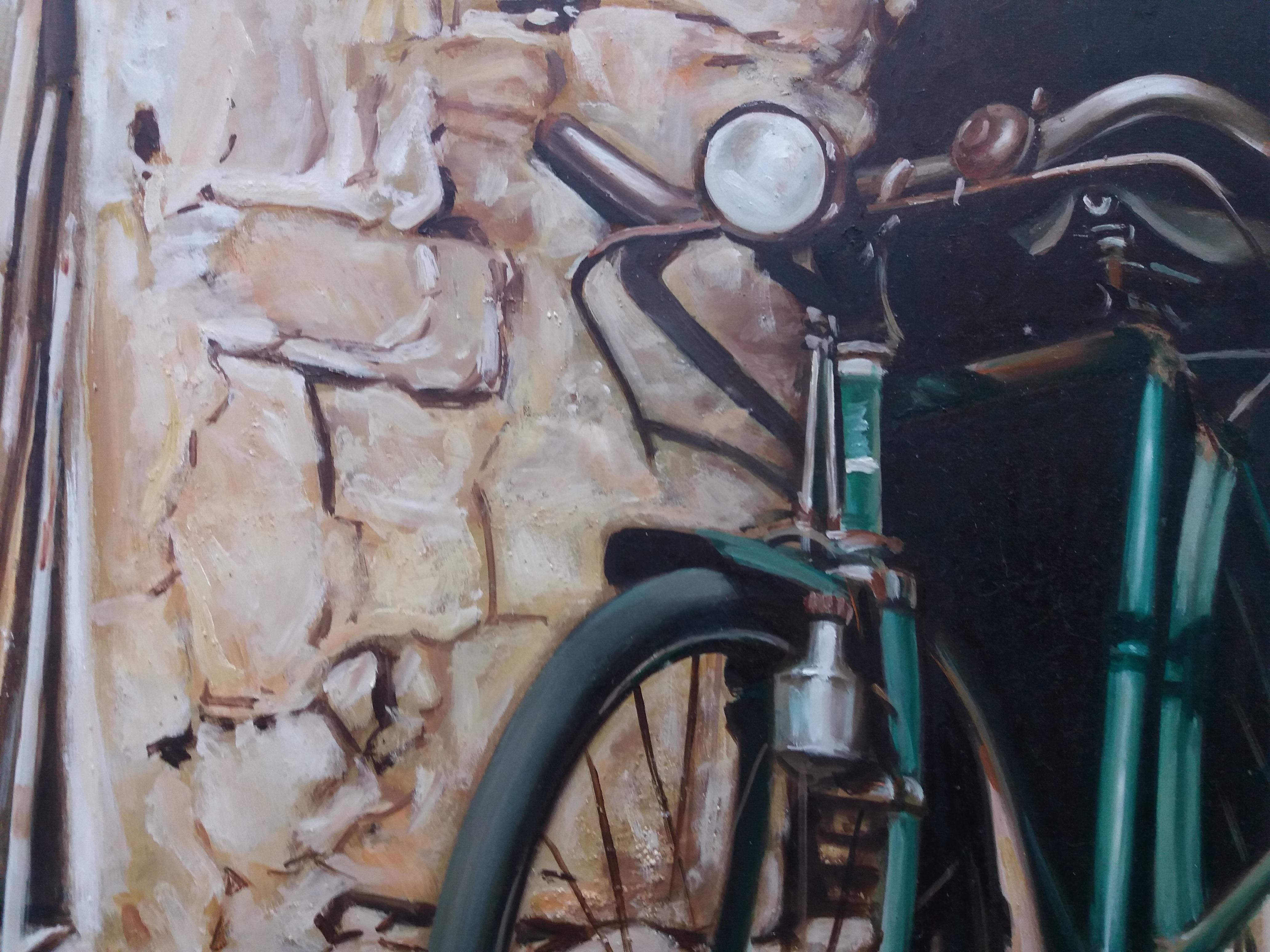 Almazán  Bicicleta  Pintura acrílica de naturaleza muerta en venta 6
