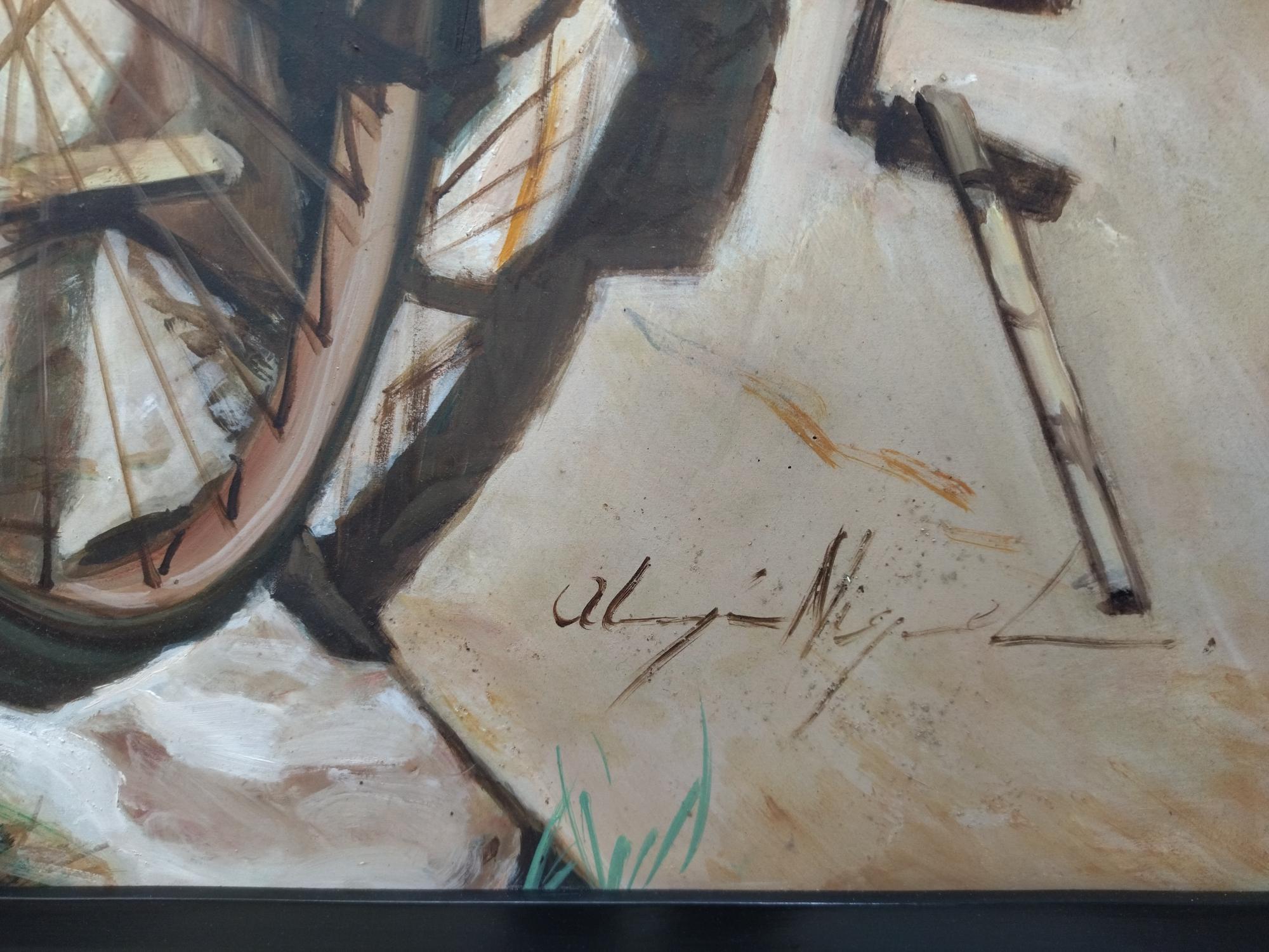 Almazan  Bicycle  Still-Life Acrylic Painting For Sale 13