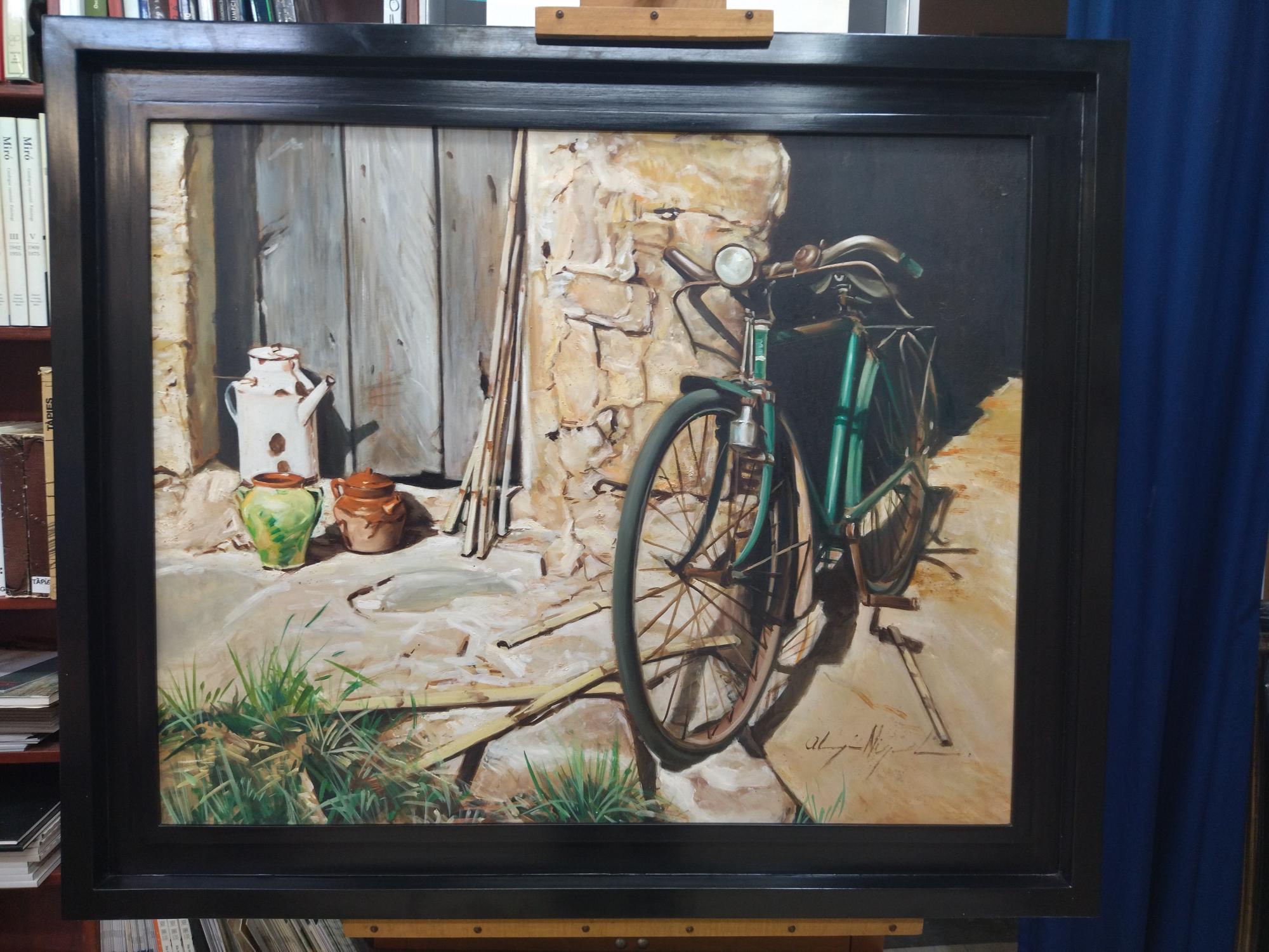 Almazán  Bicicleta  Pintura acrílica de naturaleza muerta en venta 13