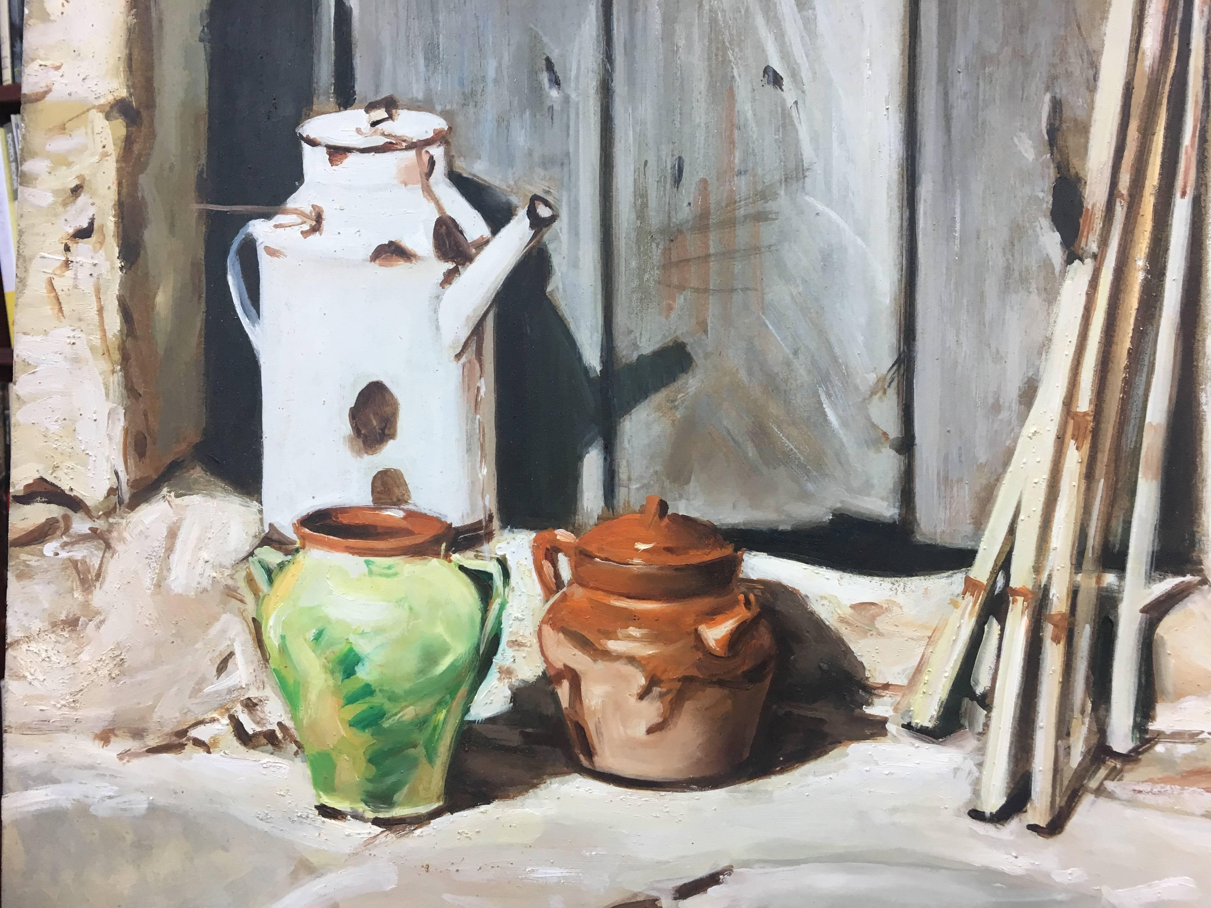 Almazán  Bicicleta  Pintura acrílica de naturaleza muerta - Painting Realista de Luis Almazan Miquel