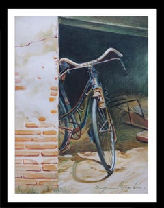 Almazan Fahrrad-Stillleben-Acrylmalerei