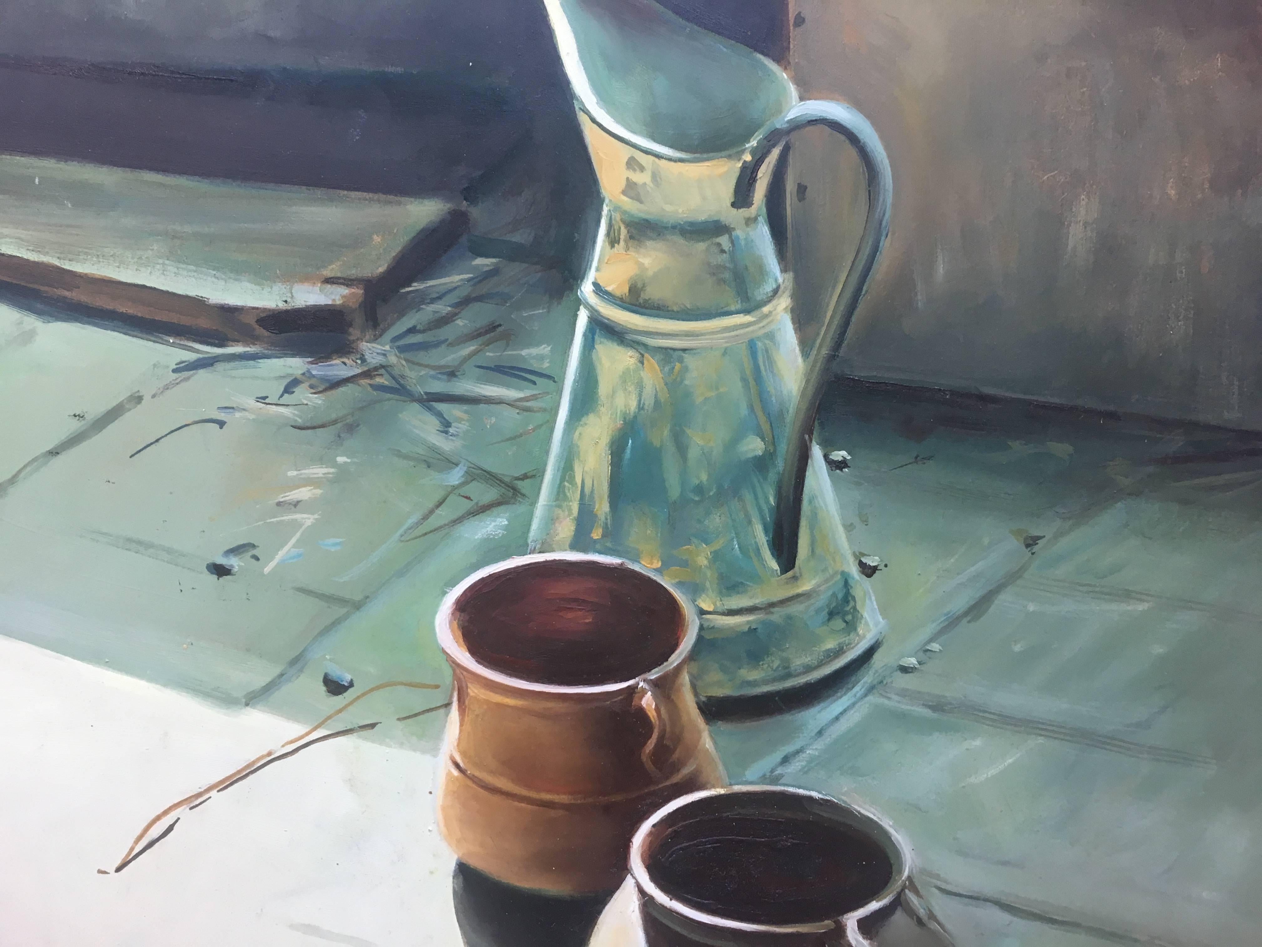 Almazan Natura morta realistica Pittura acrilica - Figurative Painting Marrone di Luis Almazan Miquel